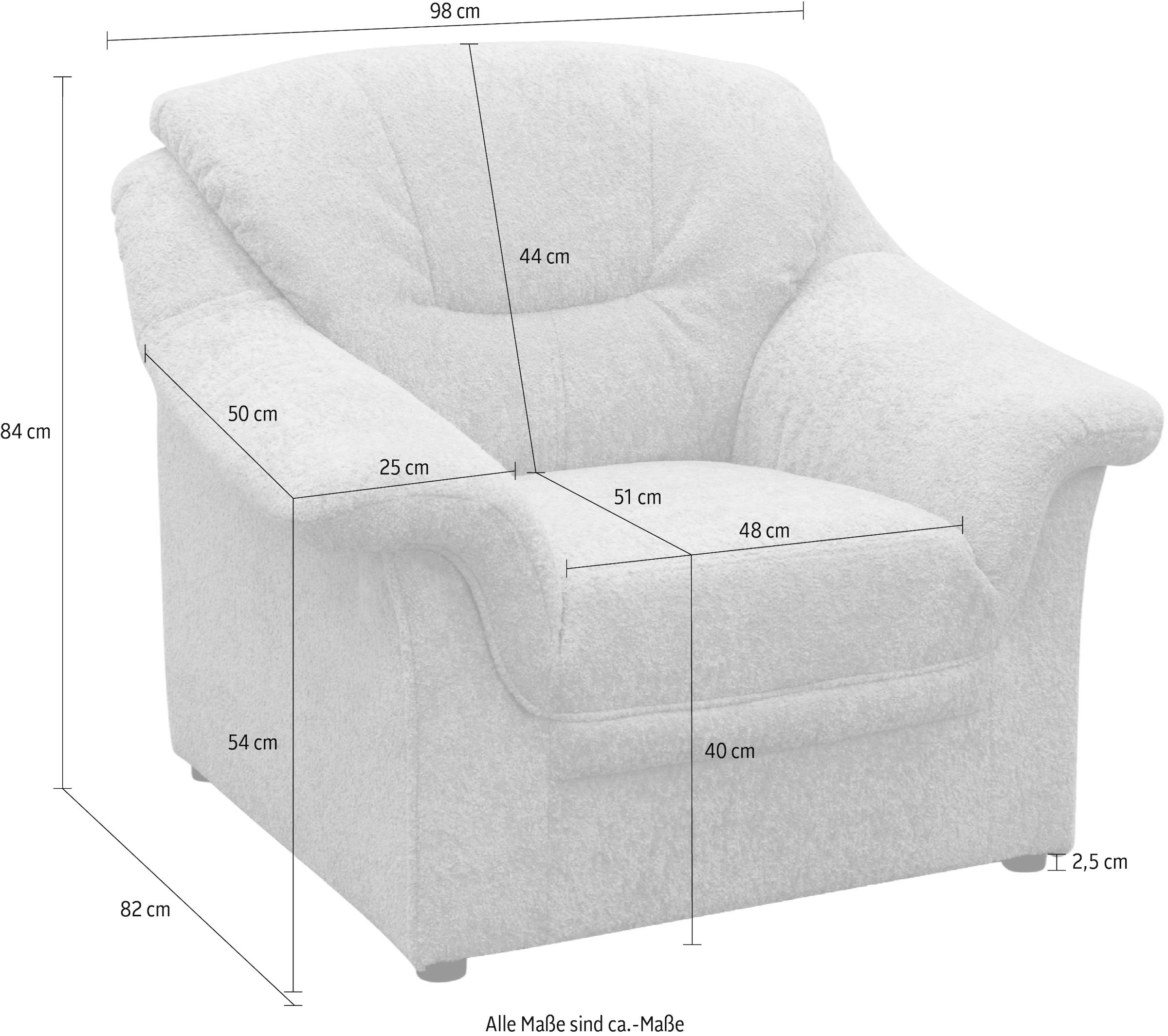 OTTO home Sessel »Nyborg Sitzbreite 48 cm, mittelfester Sitzkomfort« aus pflegeleichtem, weichem Luxus-Microfaser