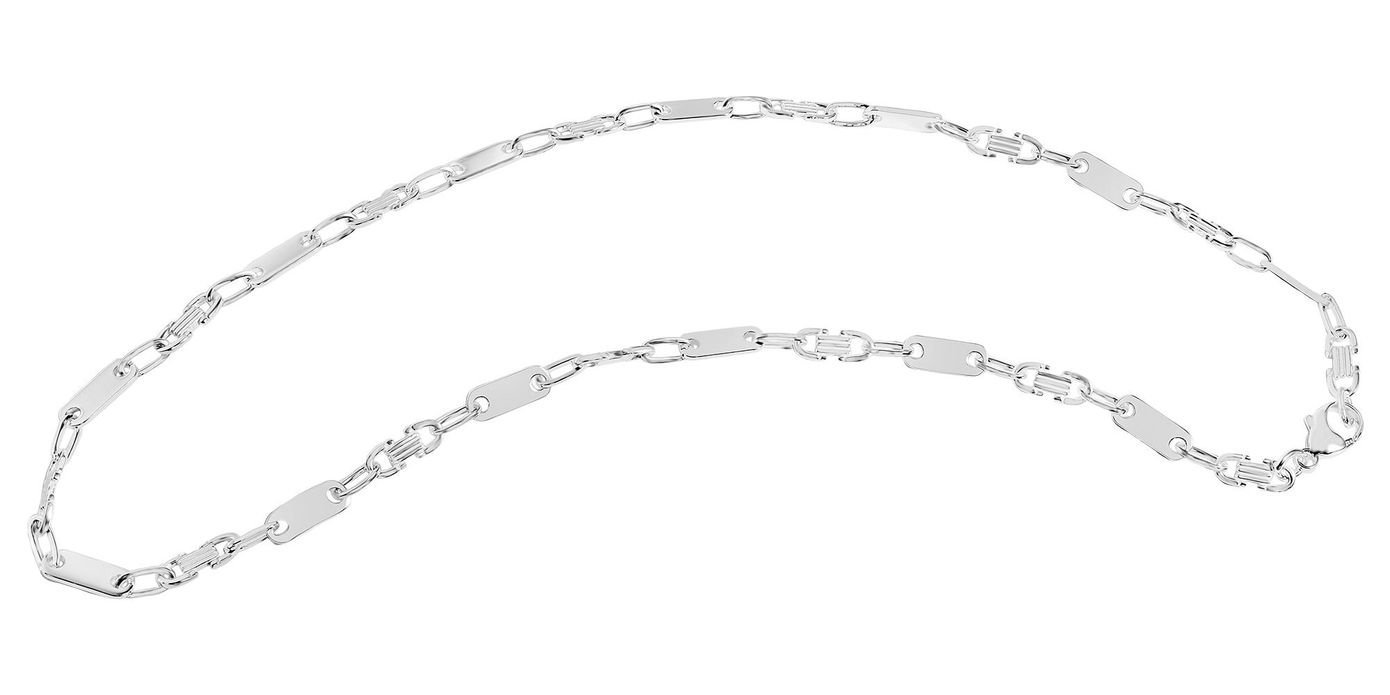 Adelia´s Kette ohne Anhänger »Herren Halskette – Plattenkette aus 925 Silber 55 cm« Ein Geschenk, das Freude macht