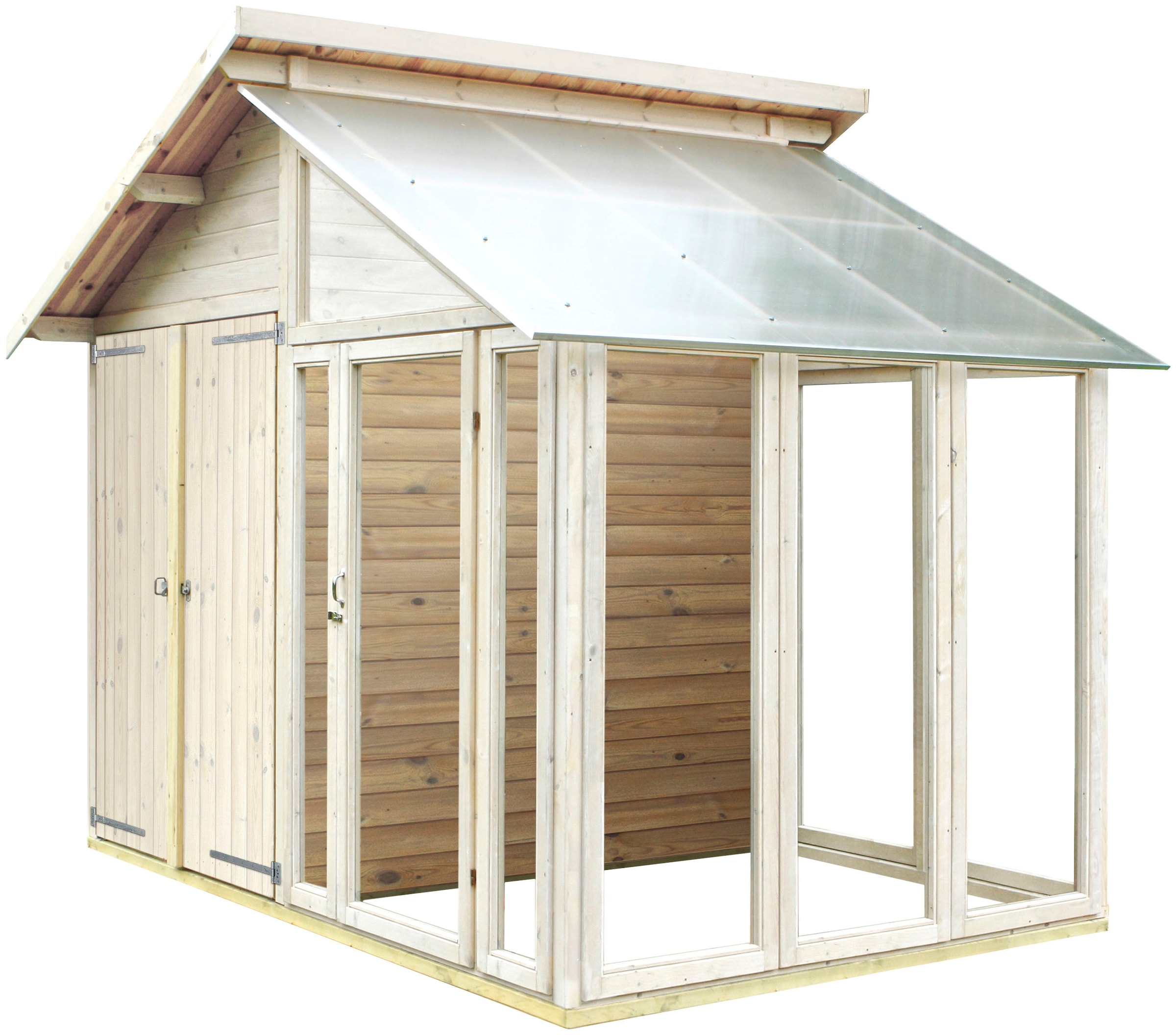 PLUS Gartenhaus Abstellraum / Gewächshaus 6,6 m², praktisch, unbehandeltes günstig online kaufen