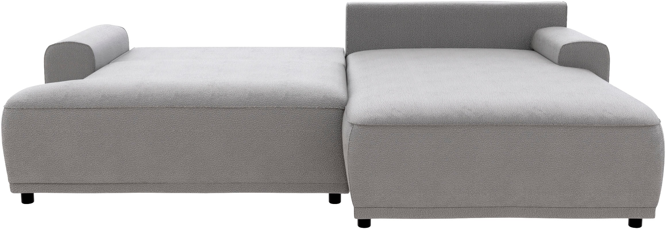 TRENDMANUFAKTUR Ecksofa »Fordon, Schlafsofa mit Bettkasten, Couch in L-Form, Breite 250 cm«, in Struktur fein LEO, haustierfreundlich, schlamm, Recamiere rechts