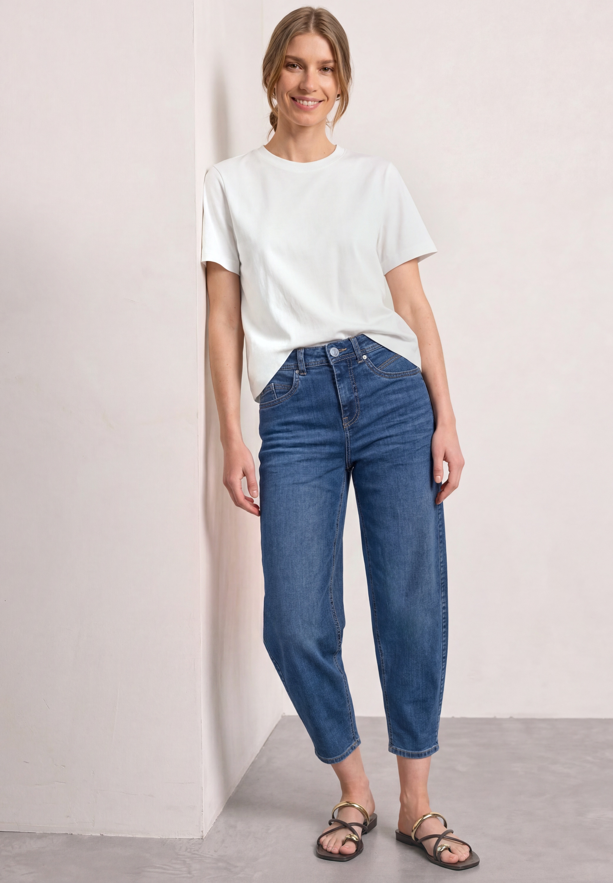STREET ONE Loose-fit-Jeans »Style Karlie« Barrel Leg / Stretch