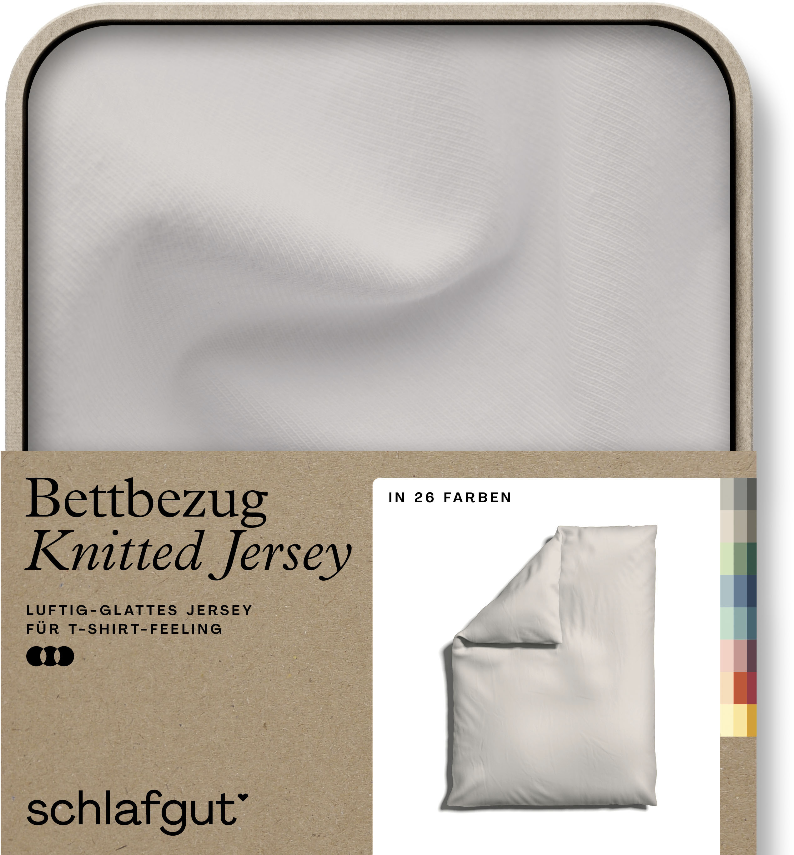 Schlafgut "Premium Bettbezug Knitted Jersey (1 St)" Ton-in-Ton Reißverschluss, Bio-Baumwolle mit Elasthan, Uni, OEKO Tex
