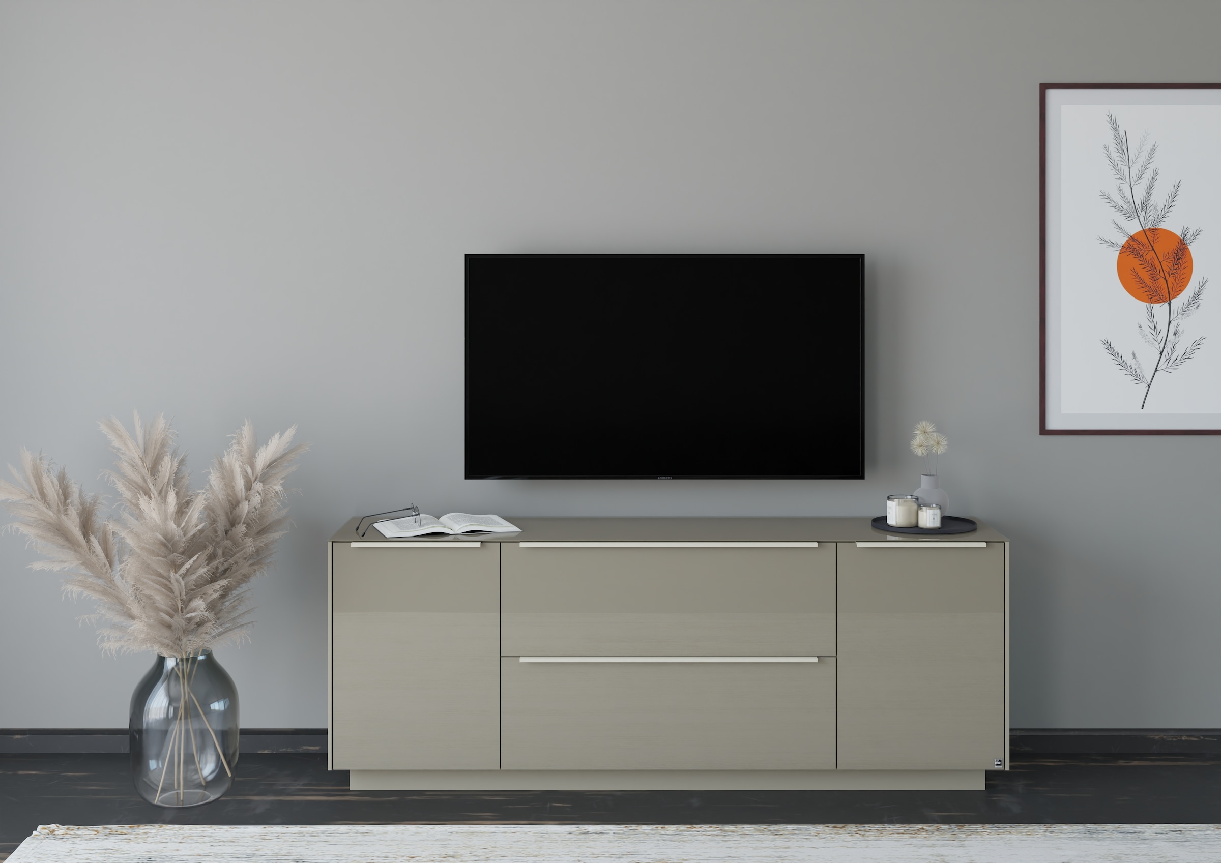 set one by Musterring Lowboard »Reno« 1 Stk. tlg. Mit Sockel in diversen Farben, 71 cm Höhe & Farbauswahl