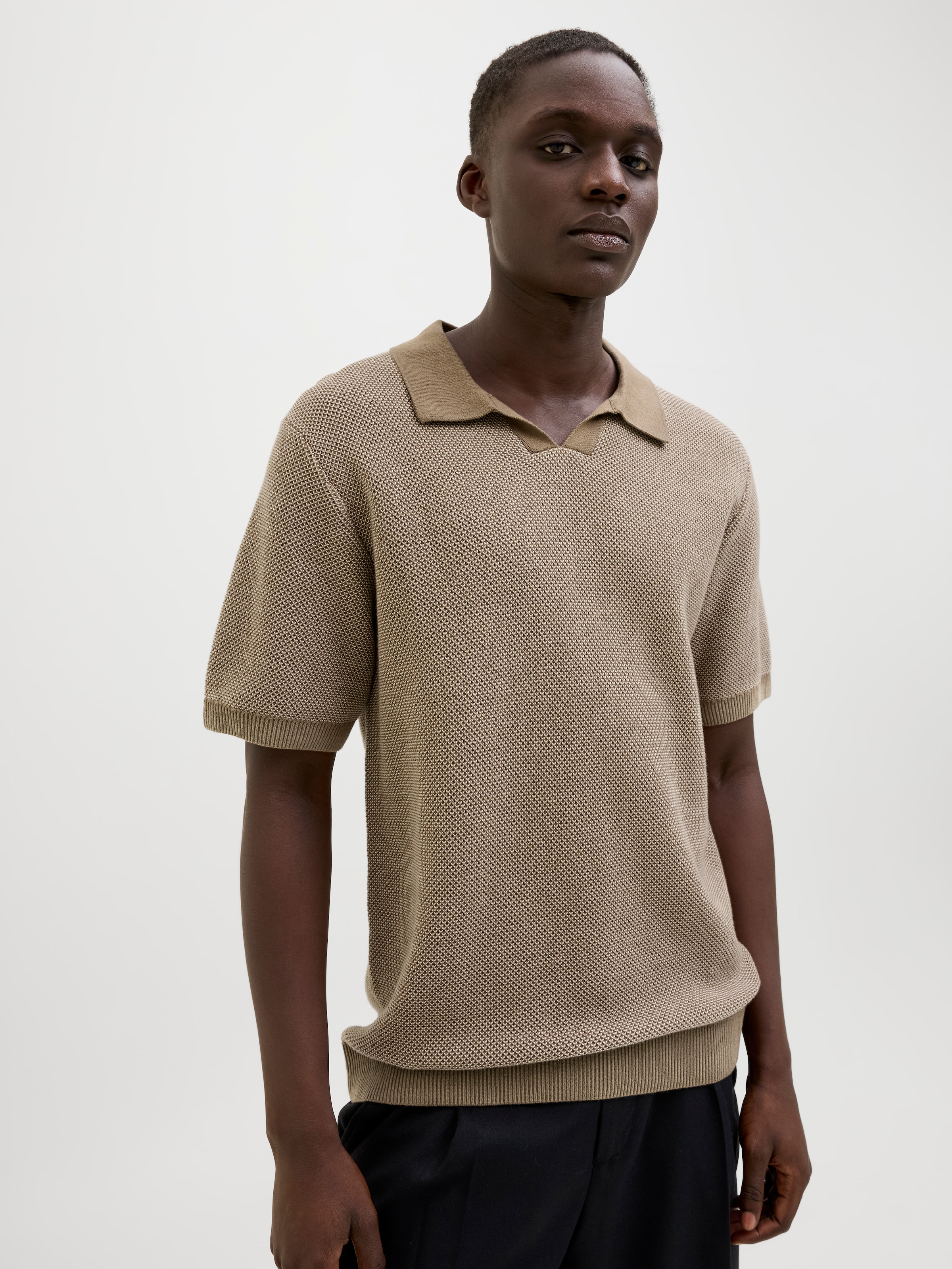 Jack & Jones Rundhalspullover "JPRCCEASTON KNIT SPLIT NECK SS SN" günstig online kaufen