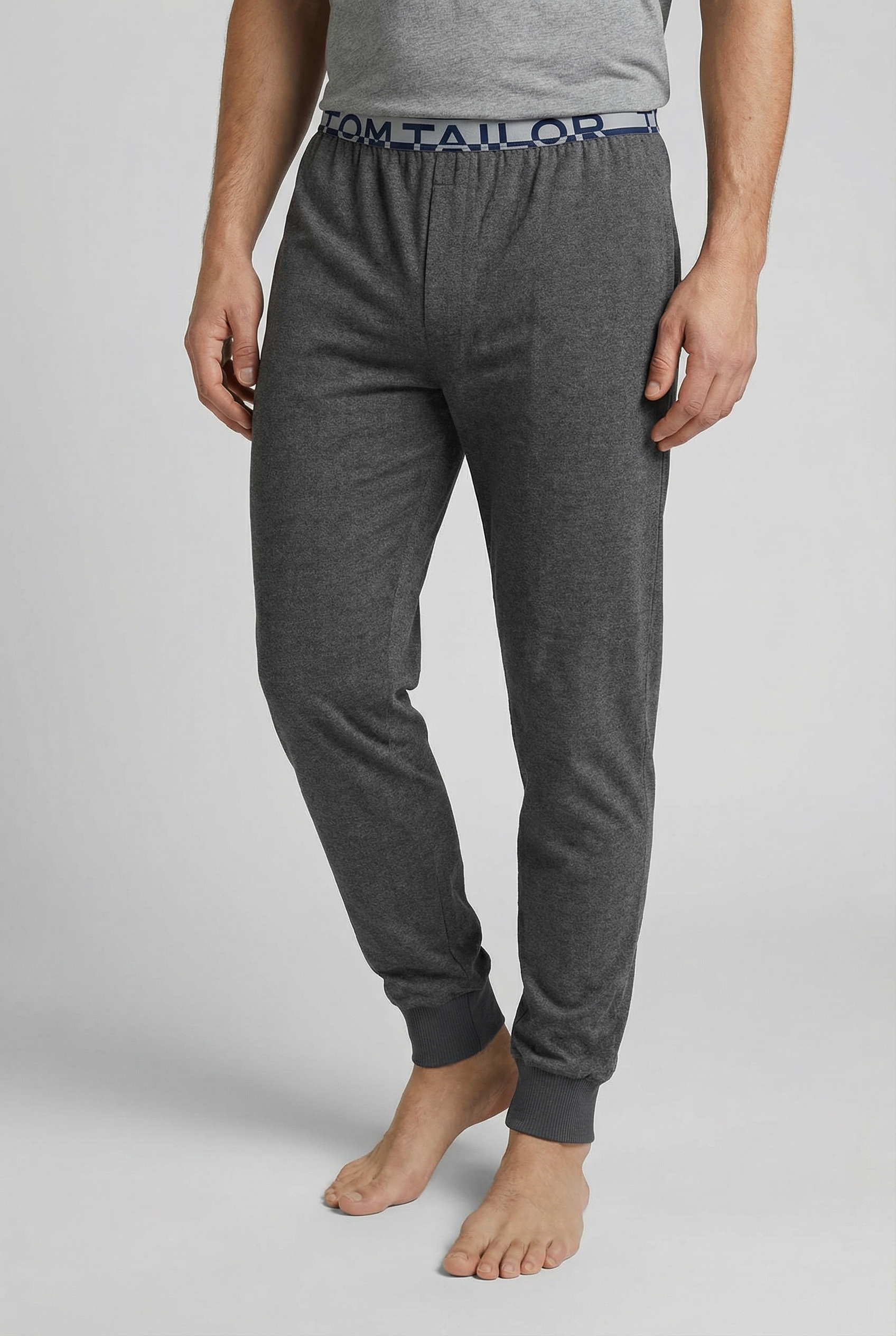 TOM TAILOR Pyjamahose "Brügge" Logobund, schmaler Fit, Seitentaschen, atmungsaktiv, Baumwollmix