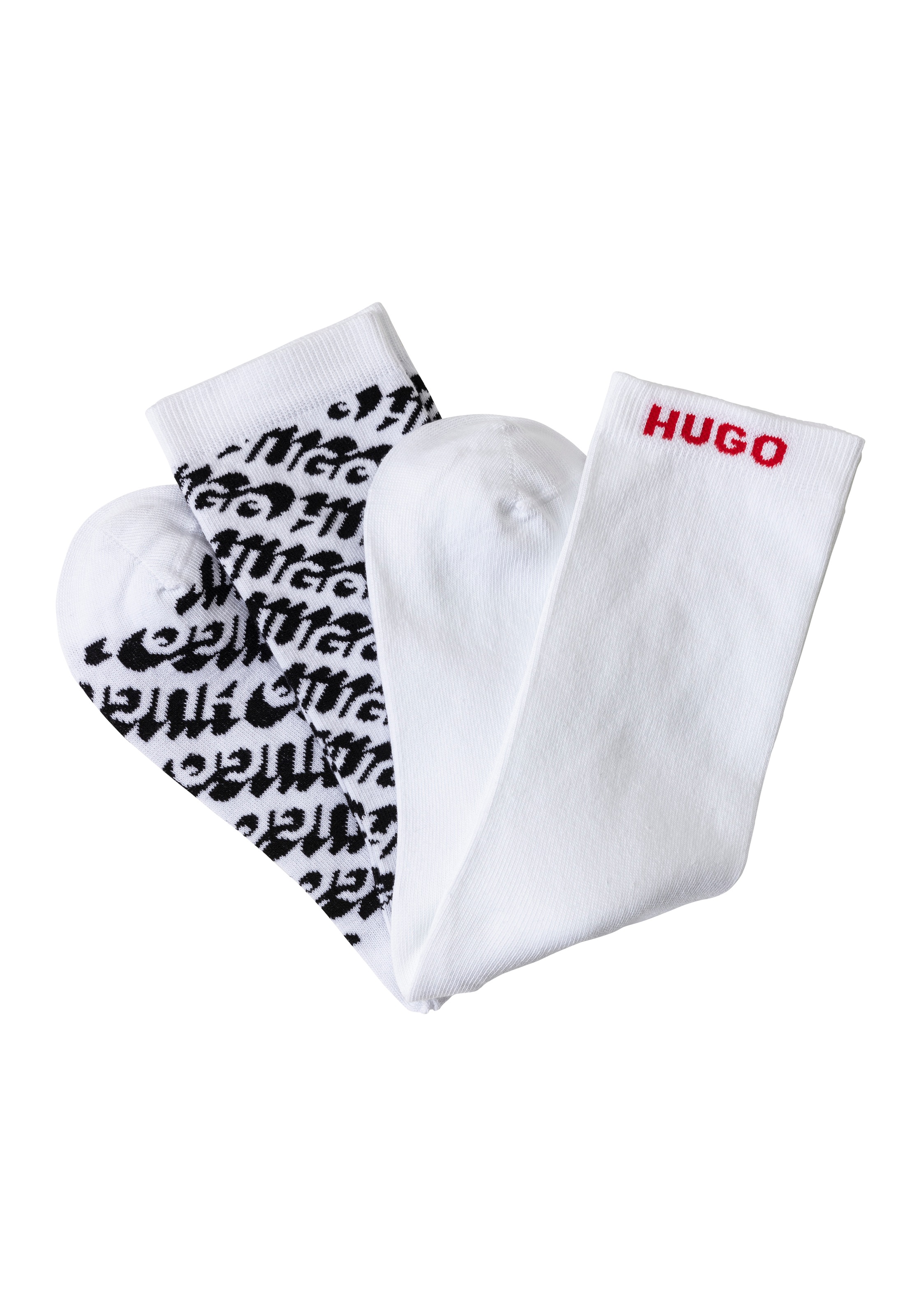 HUGO Underwear Socken "2P RS LOGO ALLOVER C", (Packung, 2 Paar, 2er), mit HUGO Schriftzug
