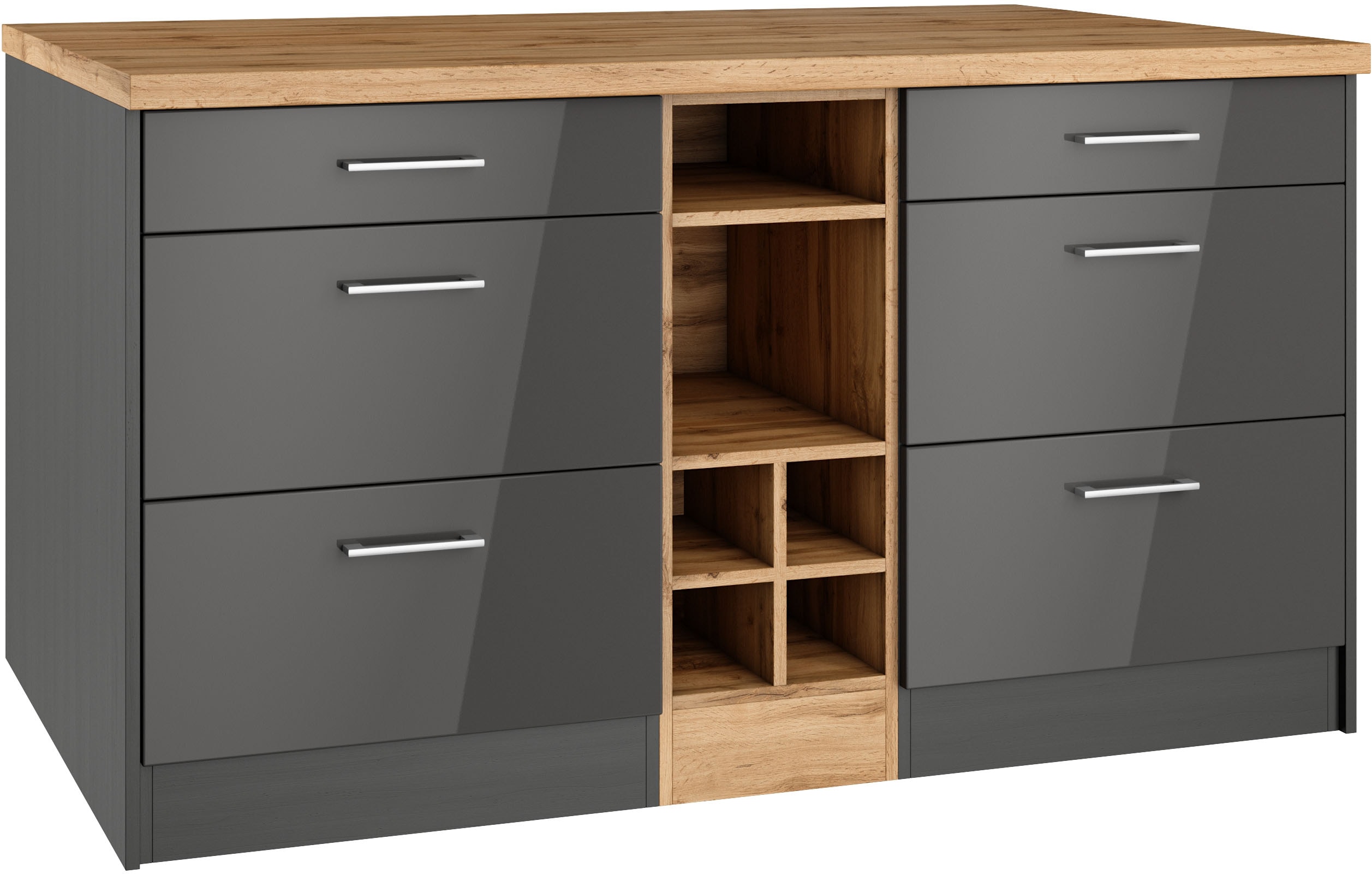KOCHSTATION "KS-Milan" Stellmaß 153/100 cm, viel Stauraum, Lebensmittelpunkt: Küche