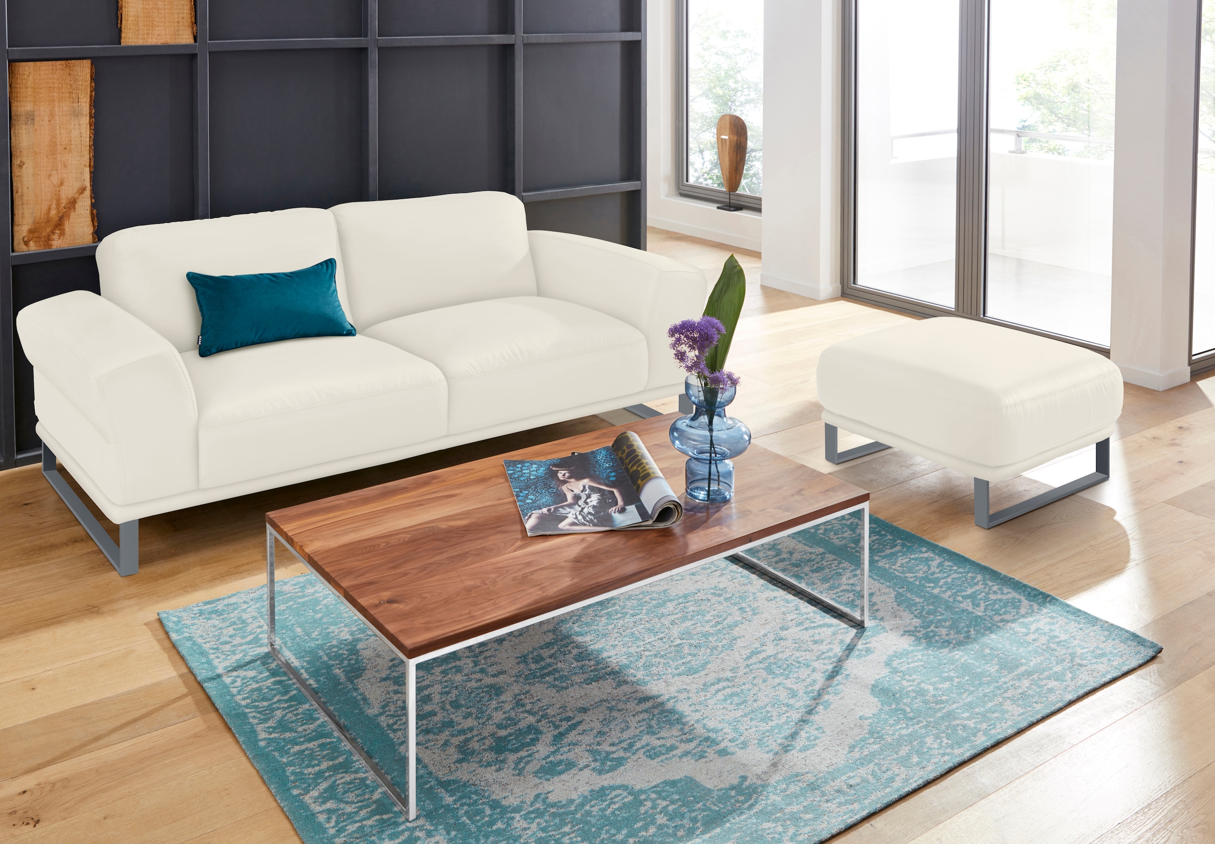 W.SCHILLIG 2,5-Sitzer »montanaa« mit Metallkufen in Silber matt, Breite 212 cm