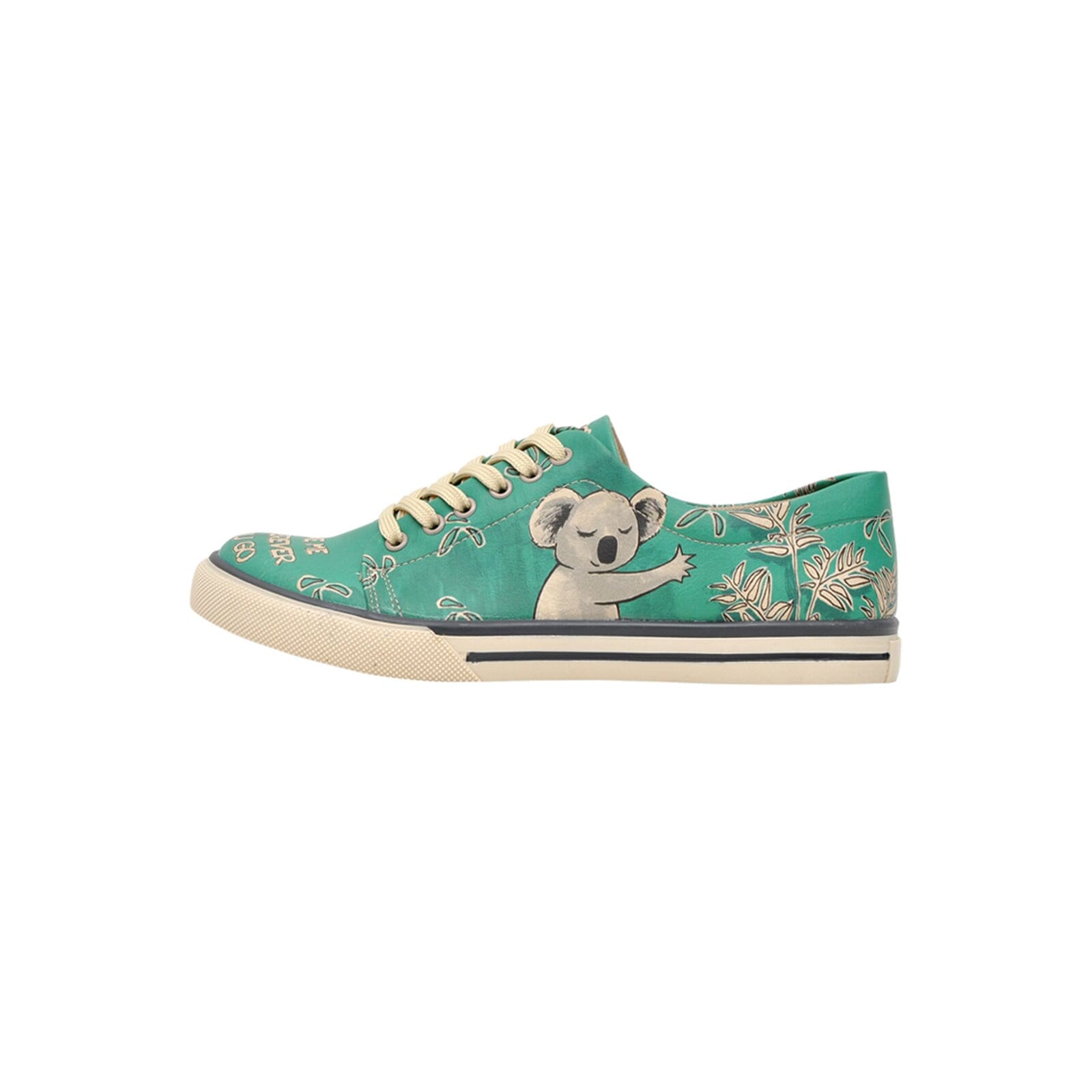 Sneaker DOGO "Classic Schnürsneaker A Pair Of Doves Damen Sneaker", Damen, Gr. 38, Normalschaft, grün (grün, grau), Lederimitat, Schuhe Sneaker, Handgefertigt