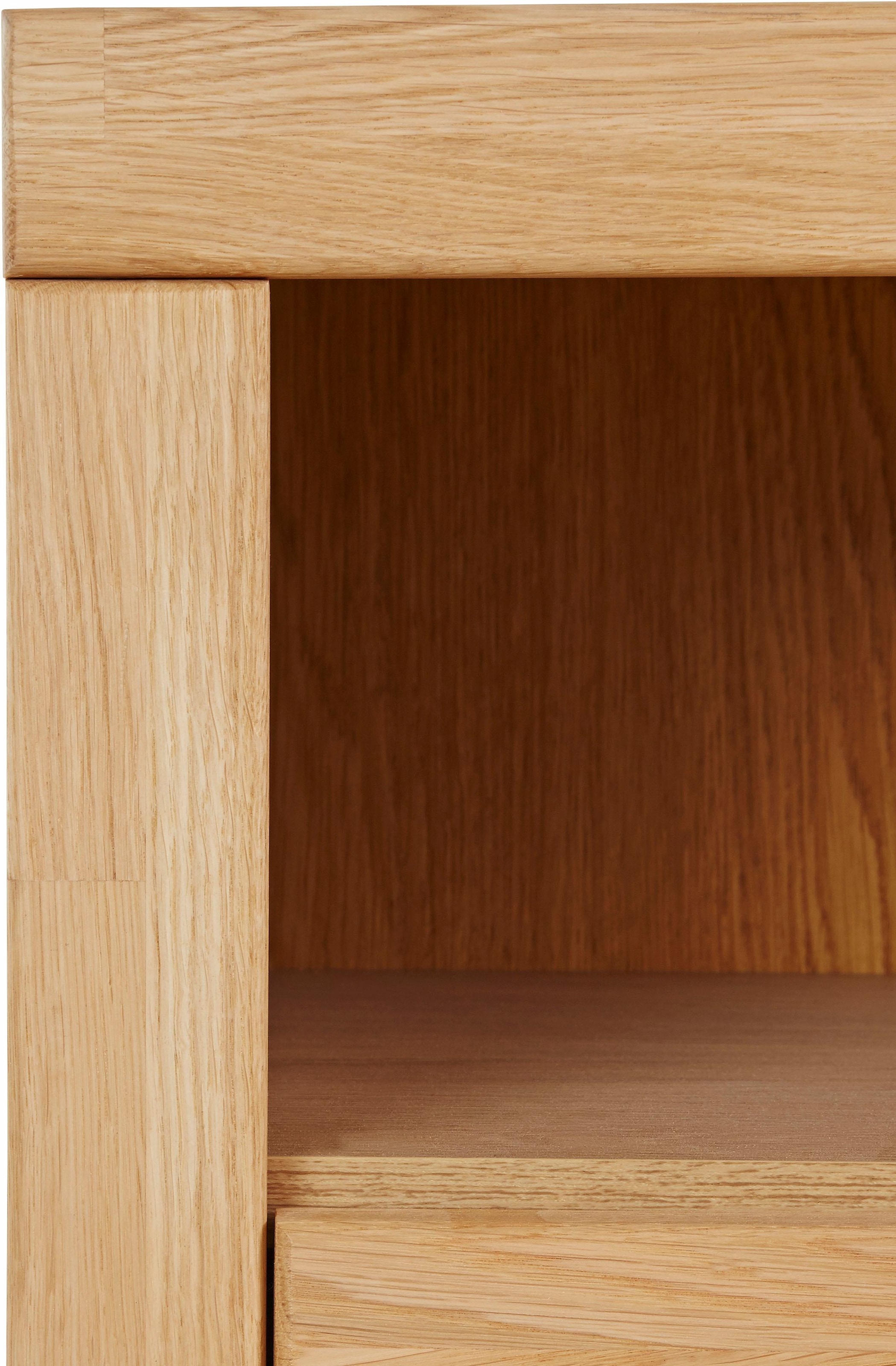 Home affaire Sideboard »Ribe,130cm breit, Fronten Massivholz,5 Fächer«, Holz massiv, Holzwerkstoff, Metall Griffe,2 Türen,3 Schubladen