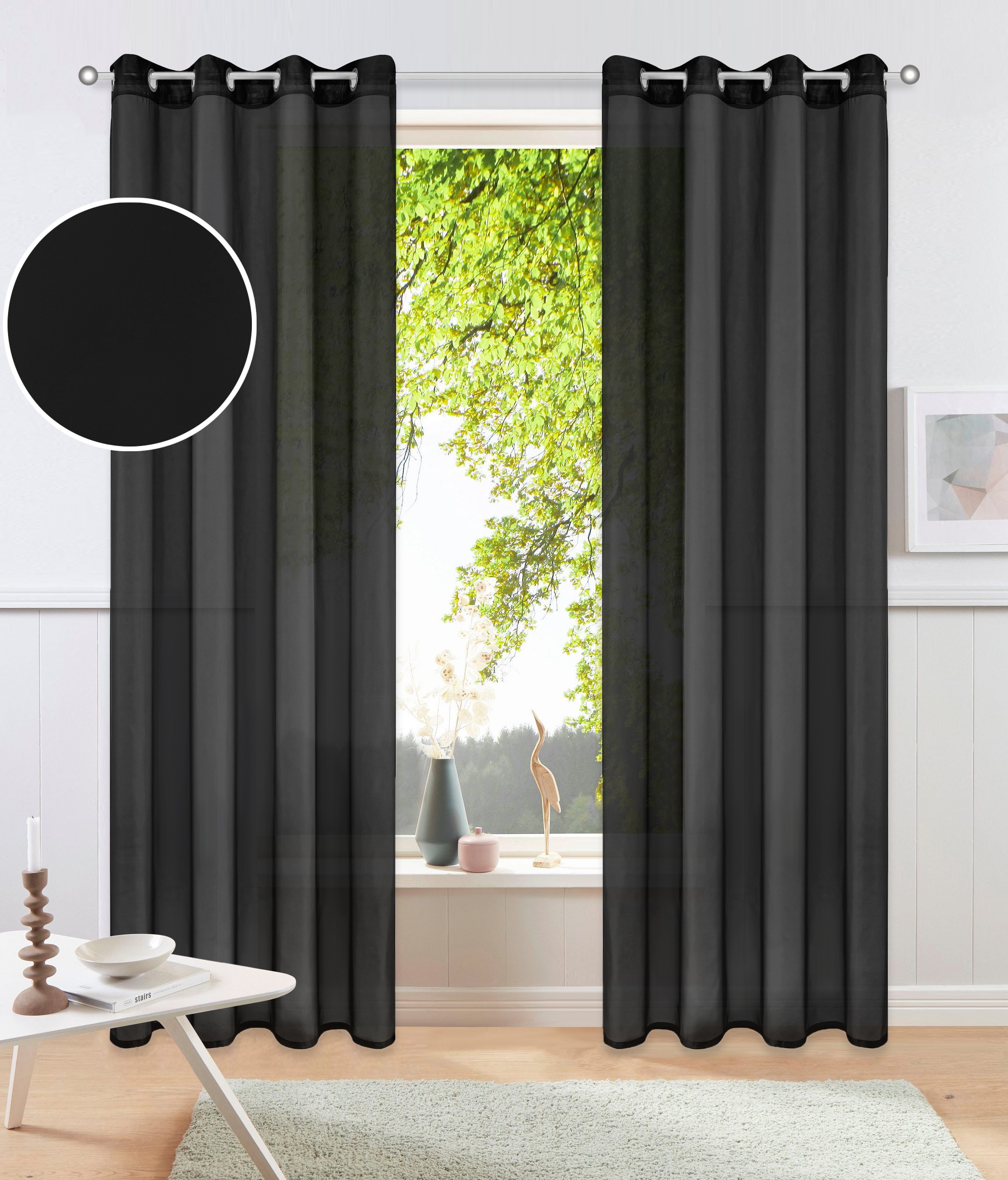 OTTO home Gardine "XANA 1er- und 2er Pack" Ösen 1 Stk. tlg. einfarbig, 1 bzw. 2er Set, pflegeleicht, Kundenliebling
