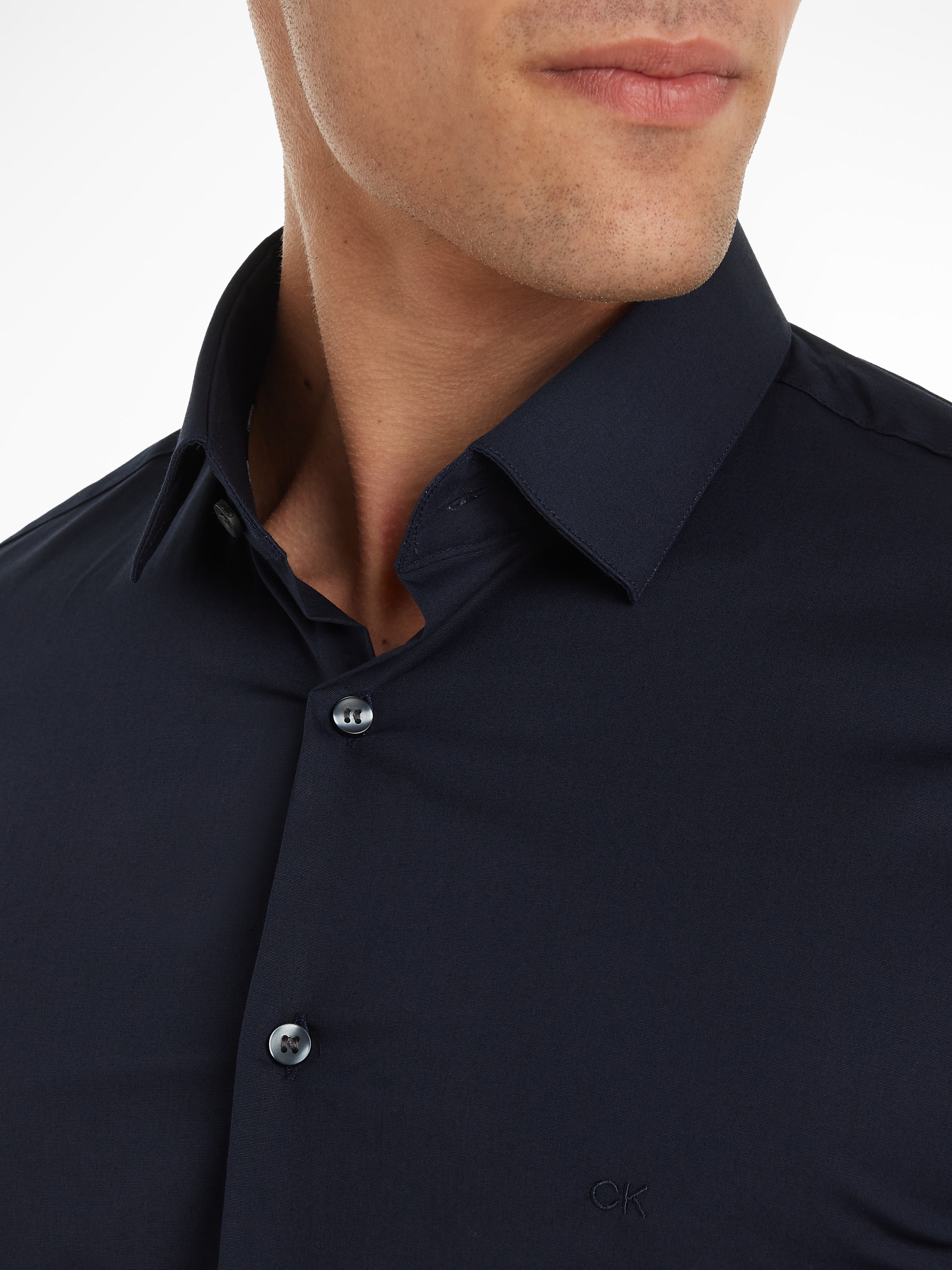 Calvin Klein Businesshemd »POPLIN STRETCH SLIM SHIRT«, mit Kentkragen ▷  kaufen | BAUR