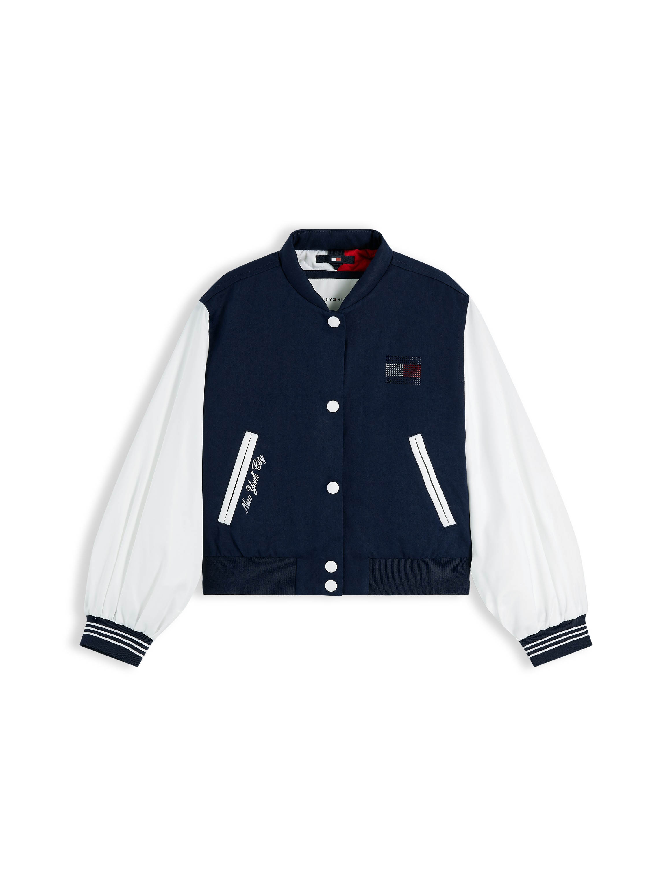 Tommy Hilfiger Bomberjacke Glitzer-Logo, Kinder bis 16 Jahre, Baumwoll-Mix