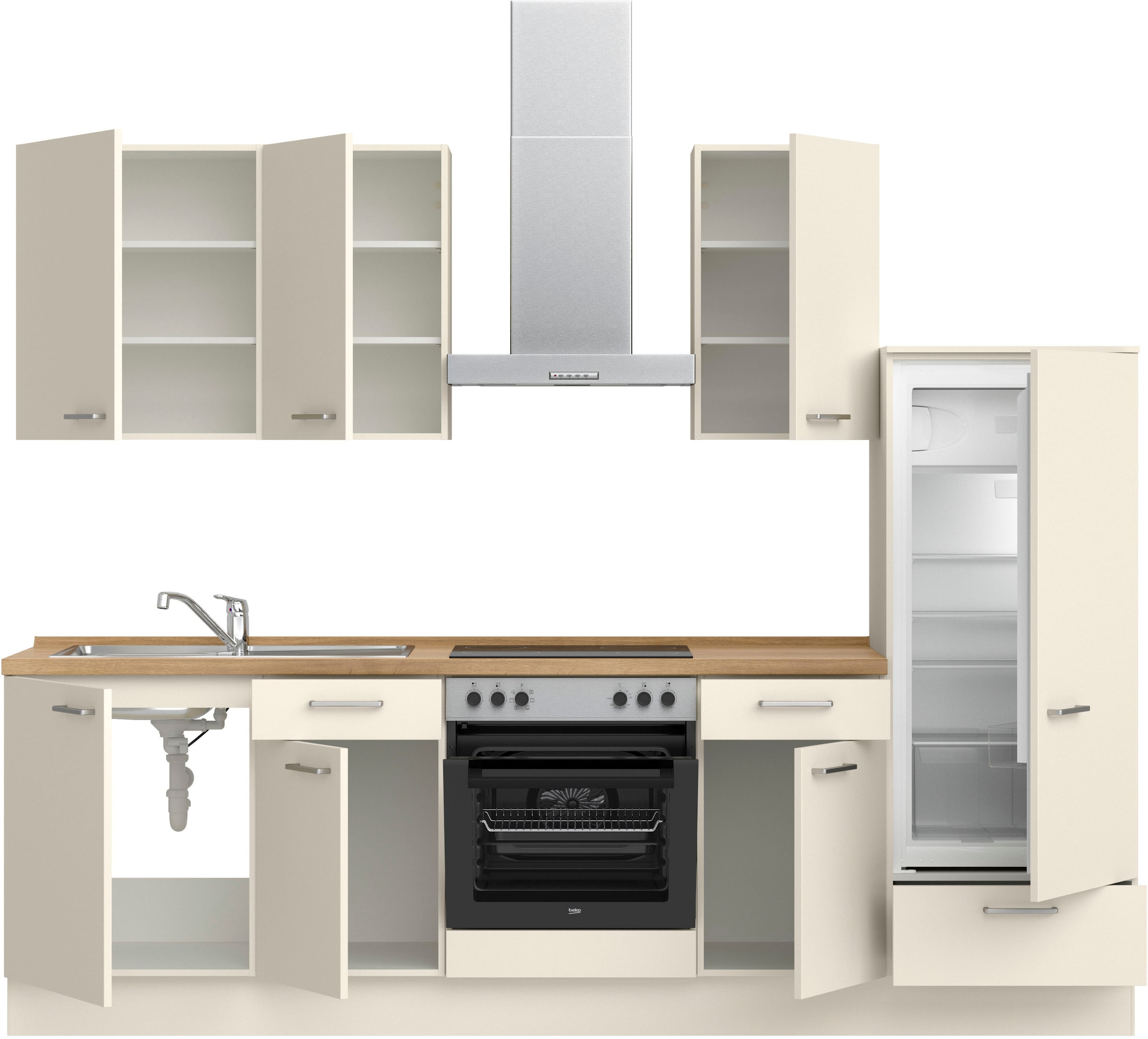 nobilia® Küchenzeile »"Touch I"«, vormontiert, Ausrichtung wählbar, Breite 270 cm, wahlw. mit E-Geräten