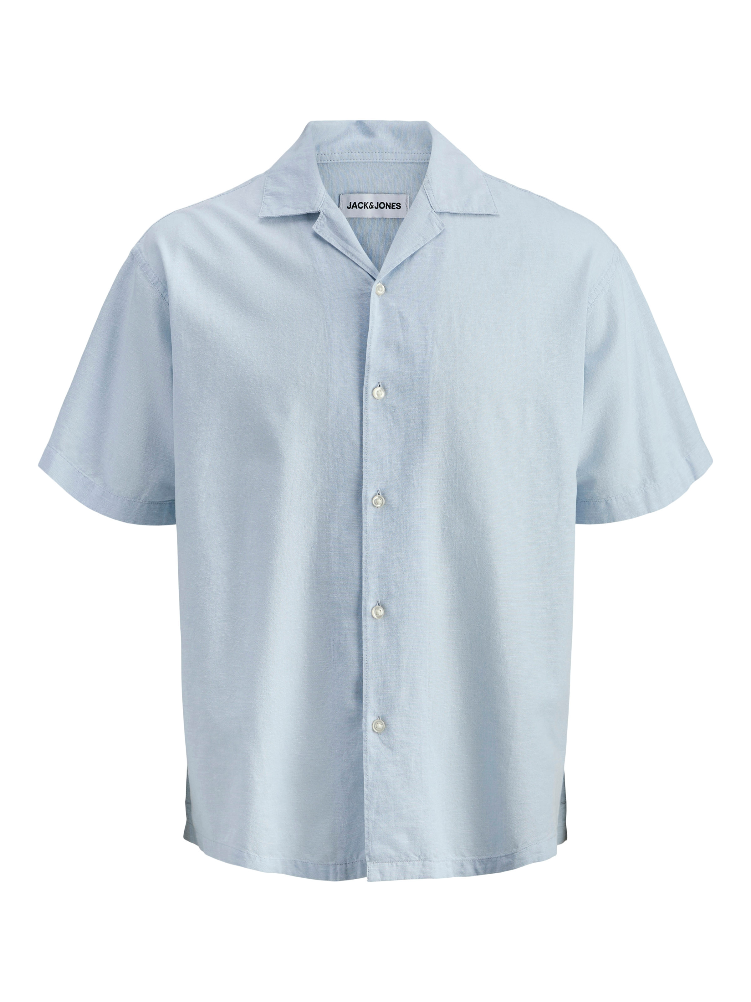 Jack & Jones Ebreeze Linen Blend Resort Short Sleeve Shirt Celestial Blue Men 7