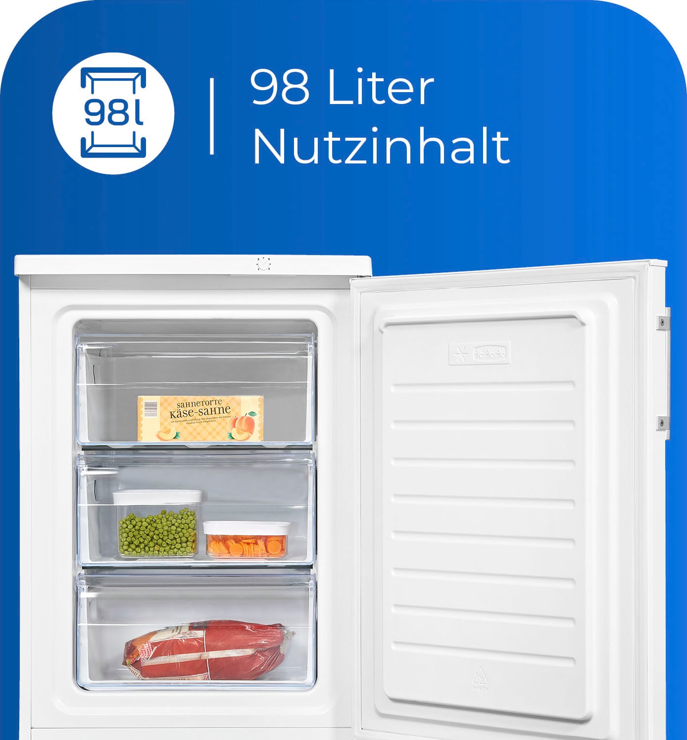 exquisit Gefrierschrank »GS18-H-170E weiss«, 85,0 cm hoch, 60,0 cm breit, 98 L Volumen, 4 Sterne Gefrieren