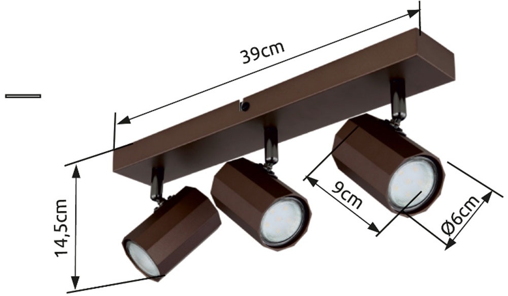 GLOBO LIGHTING Deckenstrahler »JAMES«, Leuchtmittel GU10 | ohne Leuchtmittel, Deckenspot/bronzefarben/Wohnzimmer/Flur/Schlafzimmer