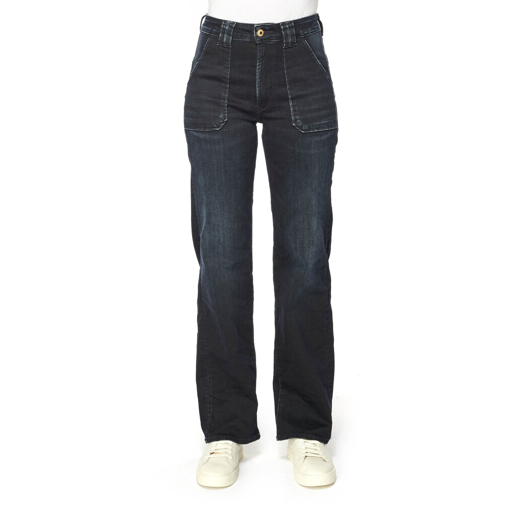 Damenmode Jeans Le Temps Des Cerises Bequeme Jeans, mit aufgesetzten Fronttaschen dunkelblau Damenmode Jeans Le Temps Des Cerises Bequeme Jeans, mit aufgesetzten Fronttaschen dunkelblau