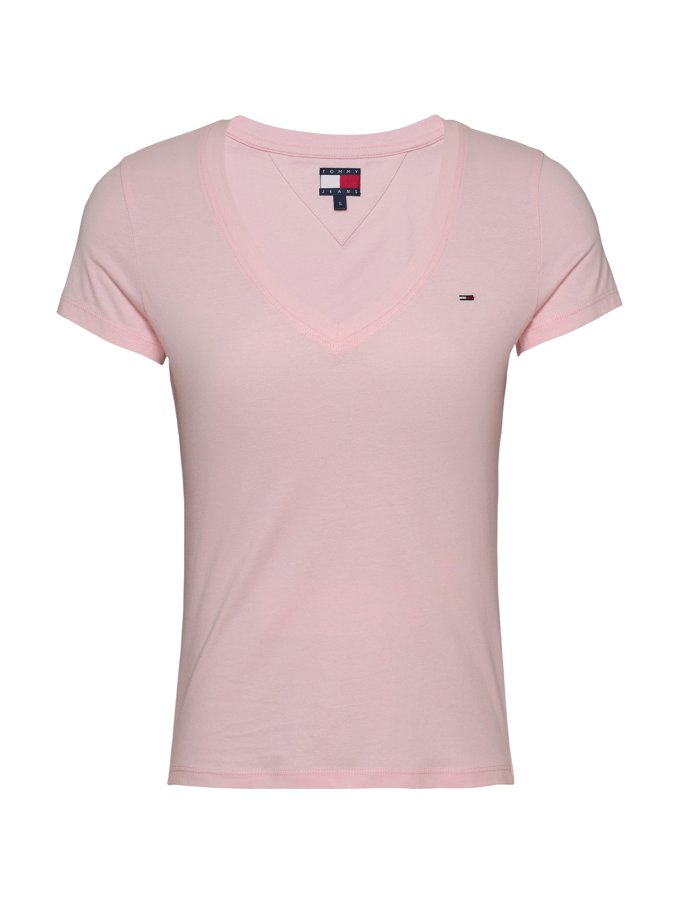 Tommy Jeans T-Shirt »TJW SLIM V-NECK TEE«, mit Logo-Stickerei