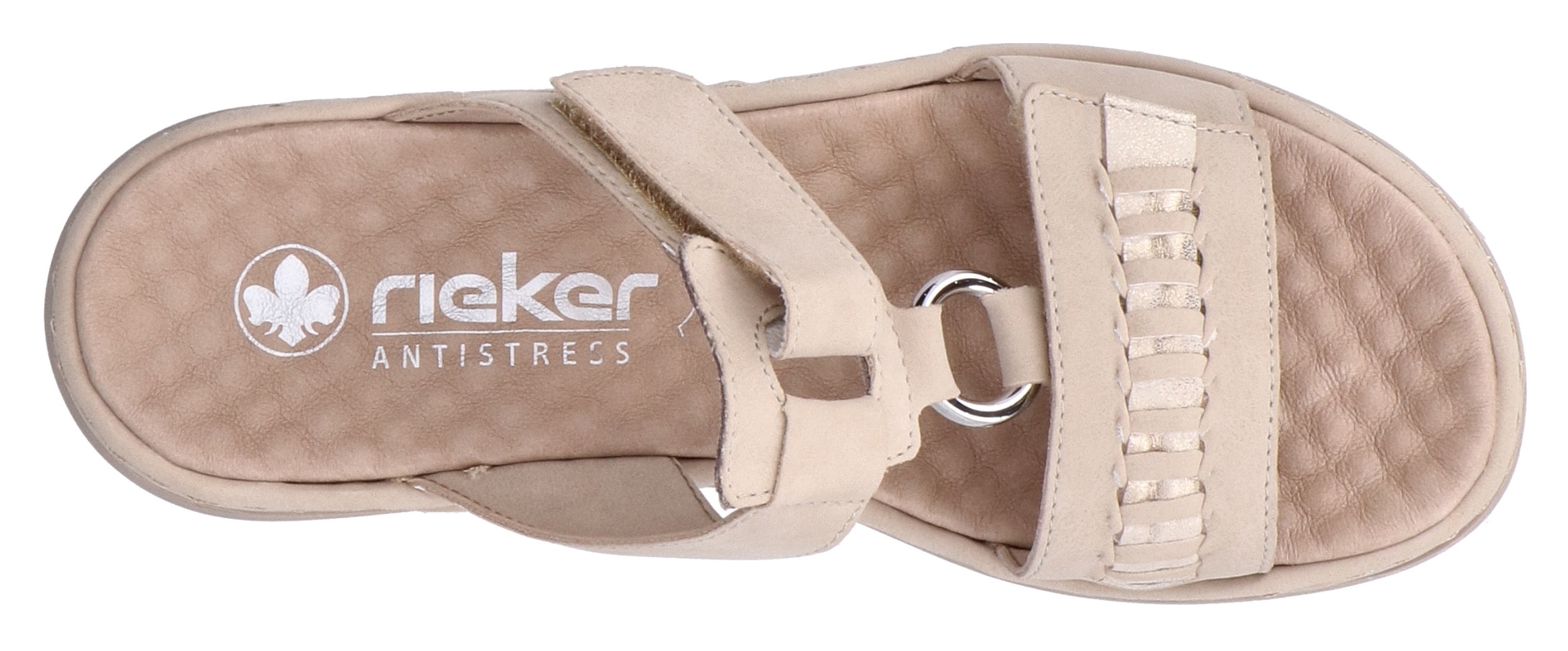 Rieker Pantolette, Sommerschuh, Strandschuh mit regulierbaren Klettverschlüssen
