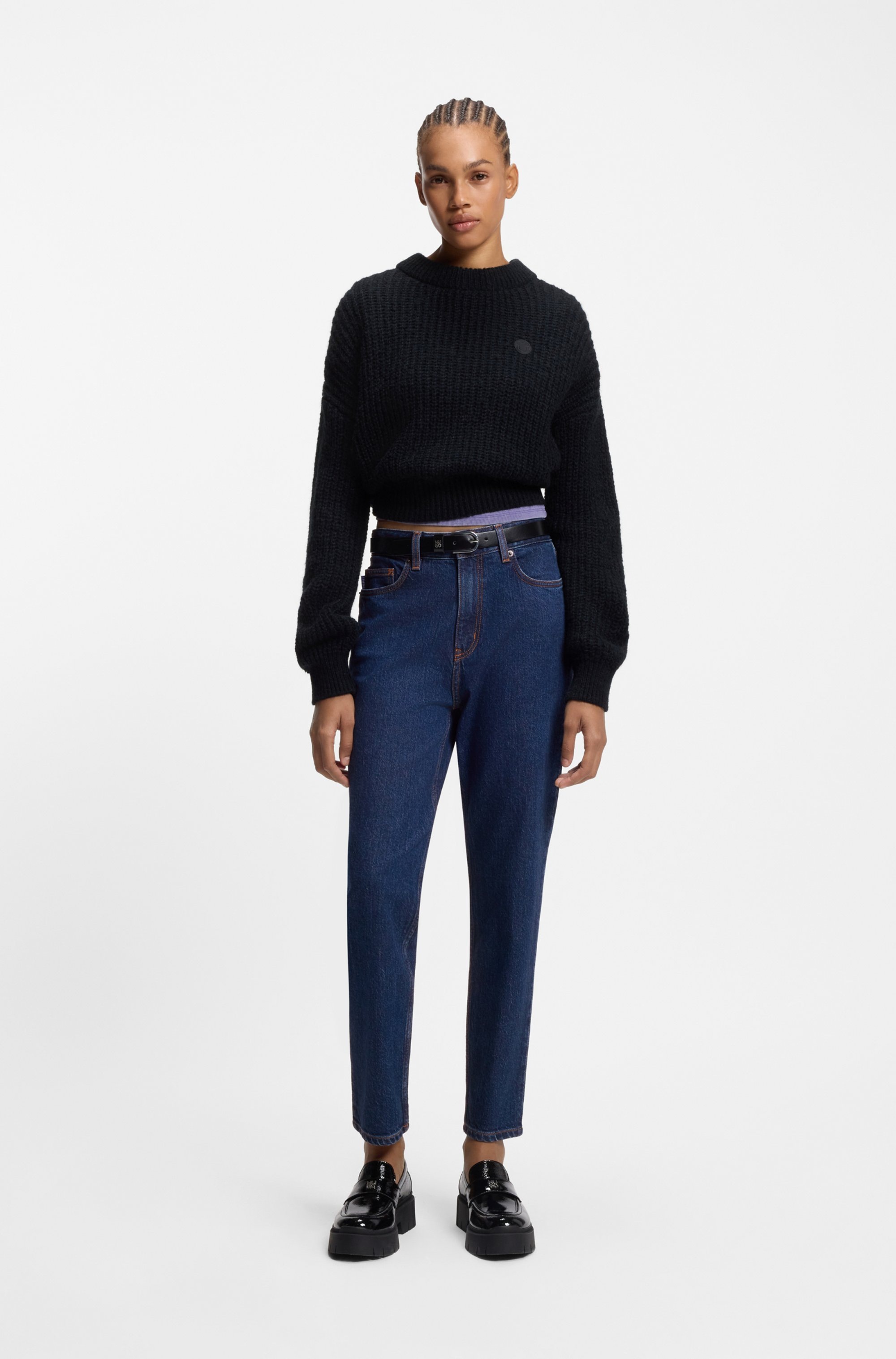 Thumbnail - HUGO Blue Mom-Jeans "Noe" Straight Fit Jeans mit hoher Leibhöhe