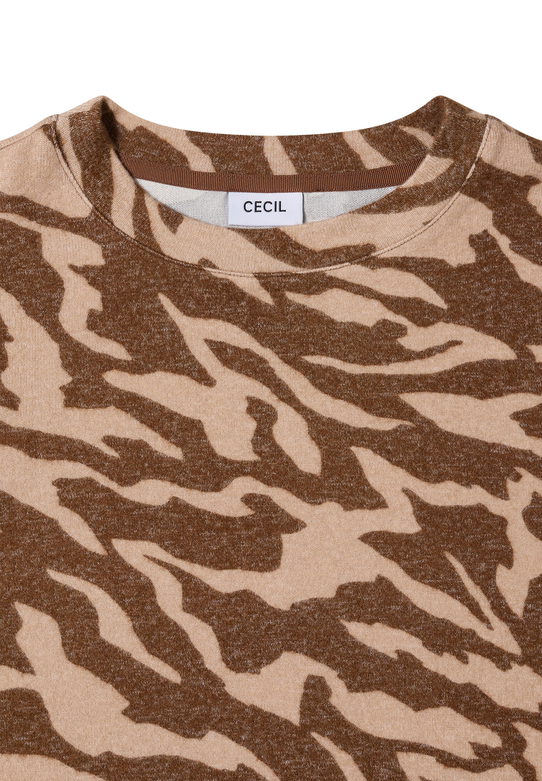Cecil Sweater, mit Animal-Print und in Melange-Optik