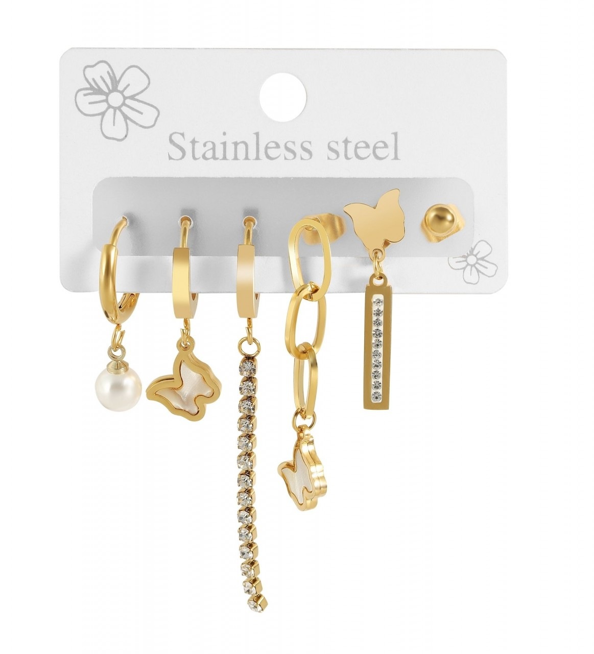 Paar Ohrhänger ADELIA´S "Damen Ohrstecker aus Edelstahl und Perle Ø 9 mm", silber, Ohrringe, Damen, Damen, Edelstahl 2