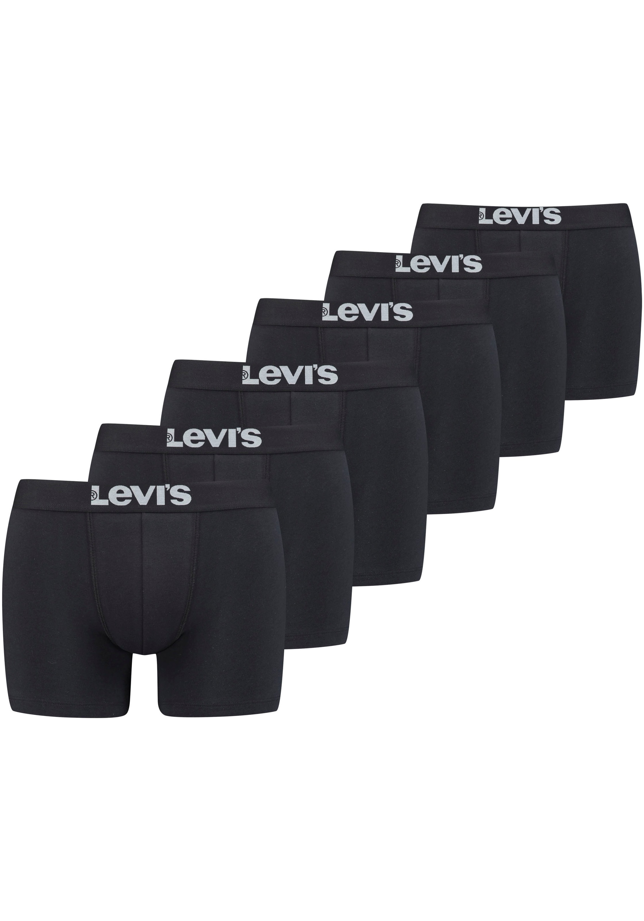 Levi's® Boxershorts »Levi's Men Solid Badic Boxer 6er Pack«, (Packung, 6er-Pack), mit breitem Logobund