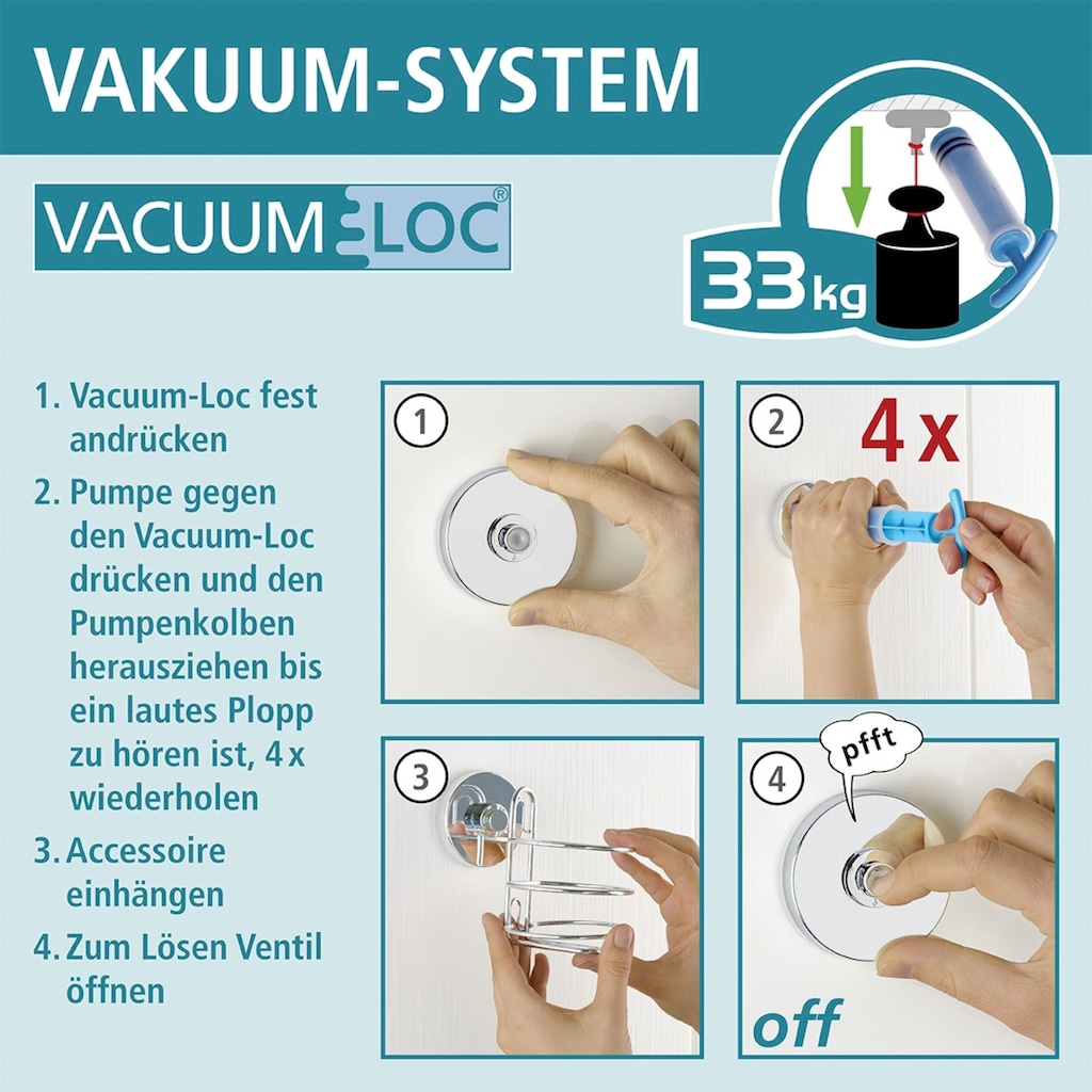 WENKO Duschablage »Vacuum-Loc 2 Etagen«, 2 Etagen