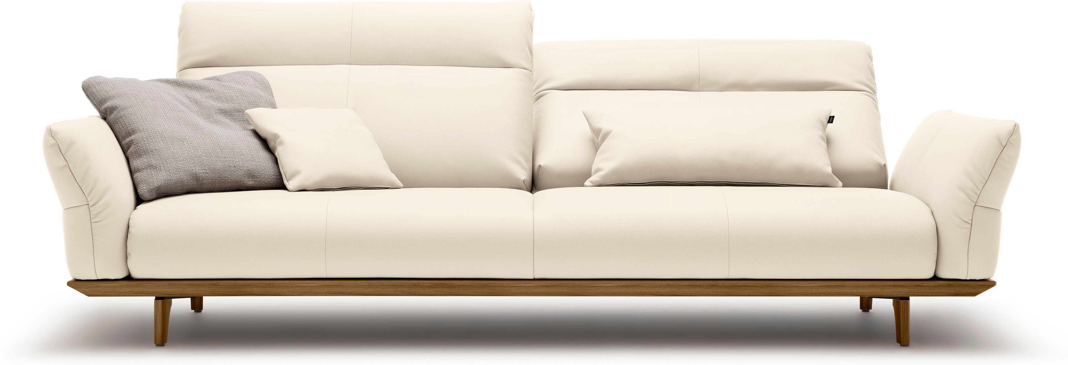 Creation BY ROLF BENZ 4-Sitzer "CR.460 mit verstellbarer Rückenlehne, Designsofa, bequem" Sockel in Nussbaum, Füße Nussbaum, Breite 248 cm