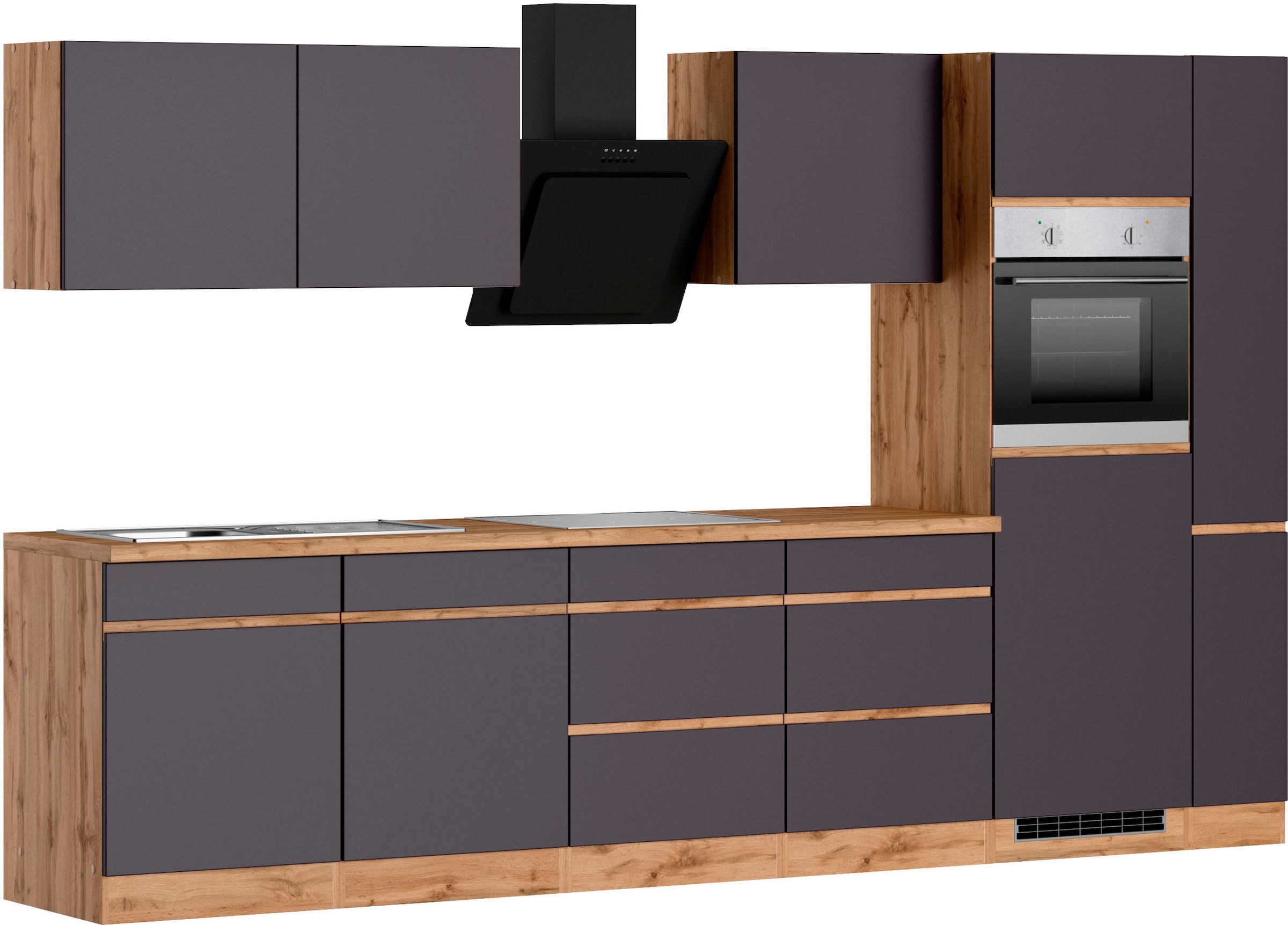 KOCHSTATION Küchenzeile »KS-Riesa«, Stellbreite 330 cm, ohne E-Geräte