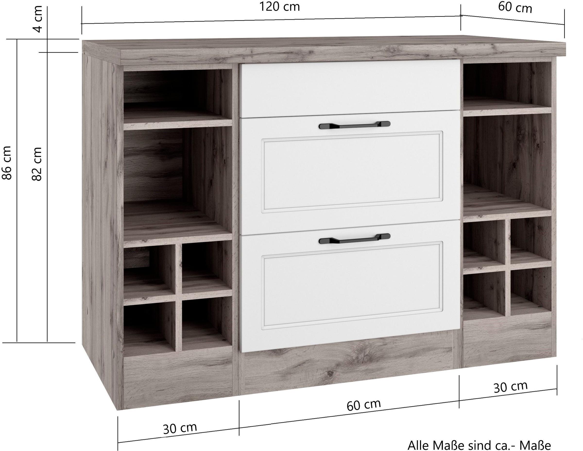 Kochstation Kochfeldumbauschrank »KS-Lana«, Breite 120 cm