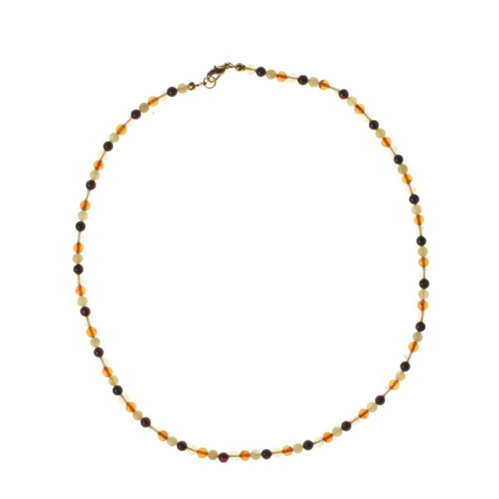 OSTSEE-SCHMUCK Damen Gliederkette "Ostsee-Schmuck Kette Kugel 4 mm Kette Kugel 4 mm", 42cm, Bernstein, L: 42, braun, Bernstein, Halsketten