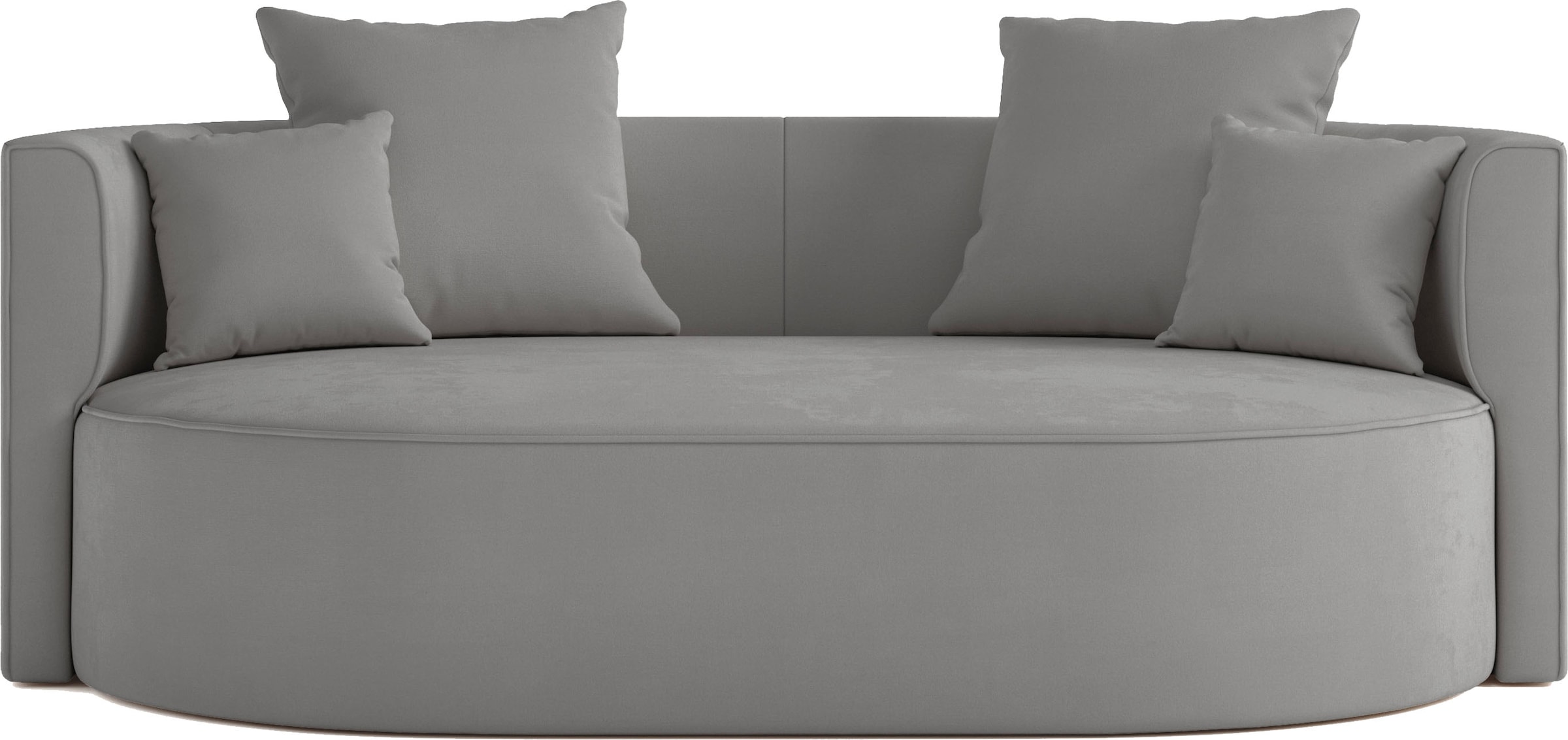 LeGer Home by Lena Gercke 2,5-Sitzer »ISALIE, rundes Loungesofa, mit Kissen, perfekt gepolstert«, moderne Stoffe, mit 4 Zierkissen, extra große Sitzfläche