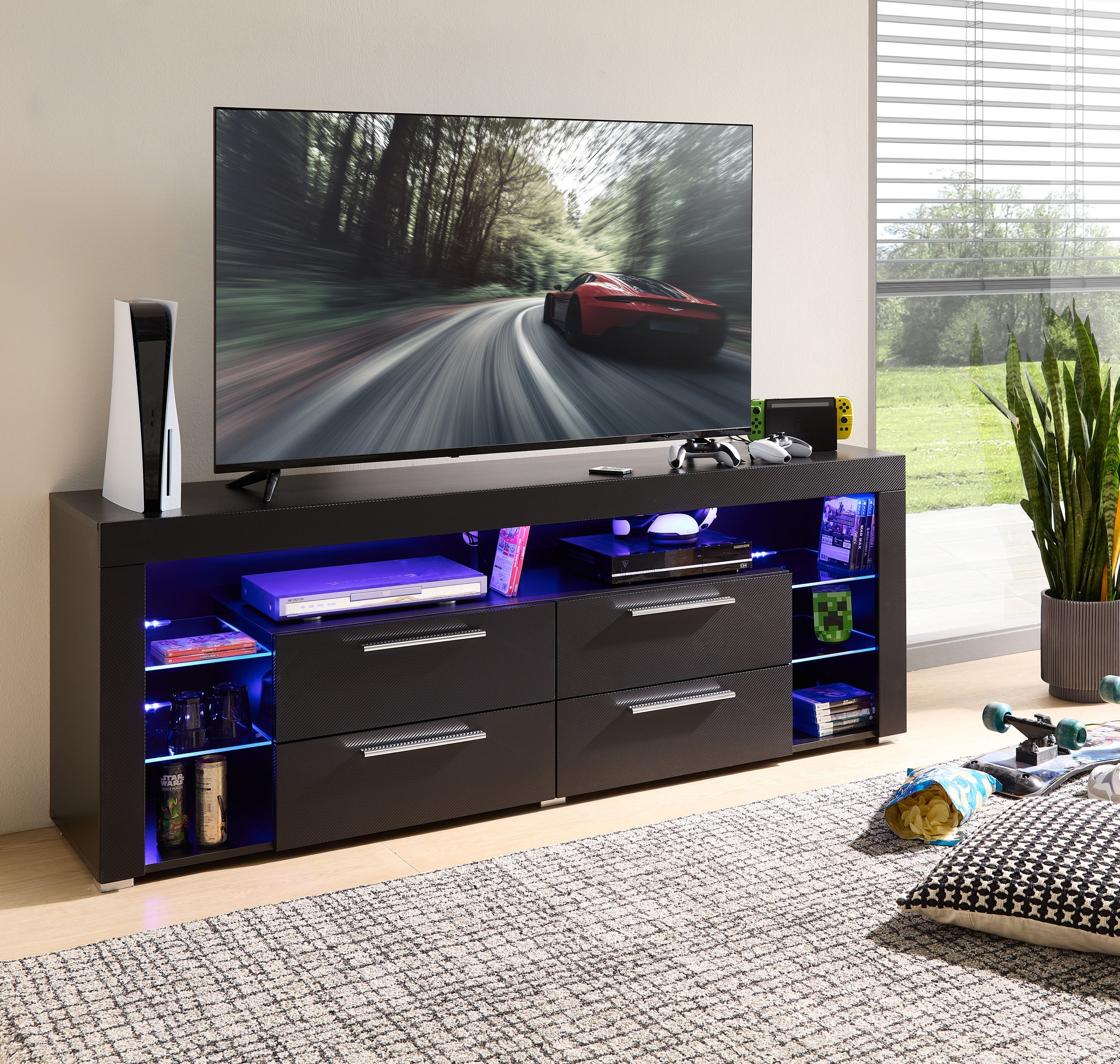 Stolkom TV-Schrank "Goal TV Lowboard, B/H/T 179x67x 44 cm" 1 Stk. tlg. 4 Sc günstig online kaufen