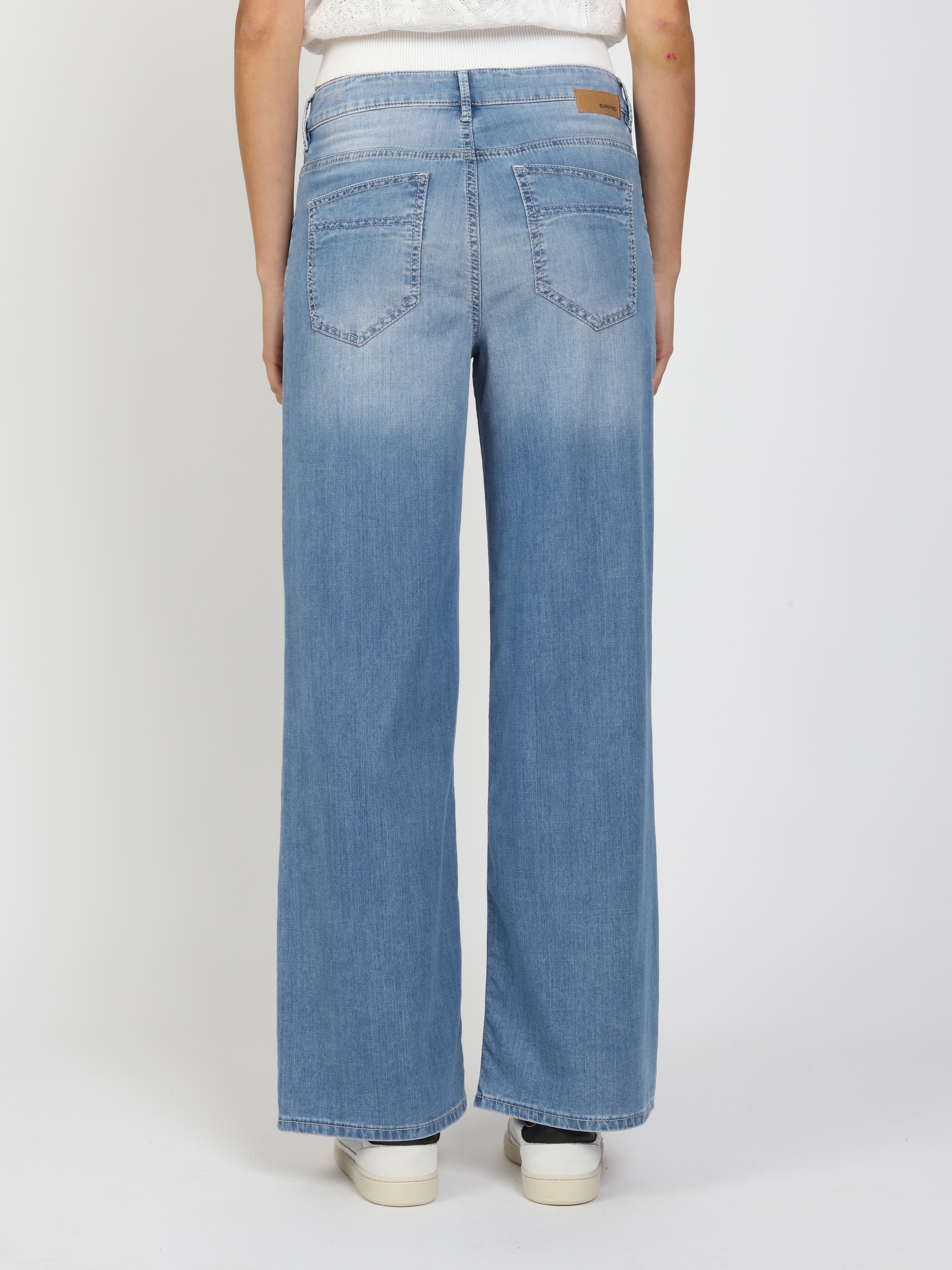 GANG Weite Jeans »94CARA« Light Denim mit Doppelbund