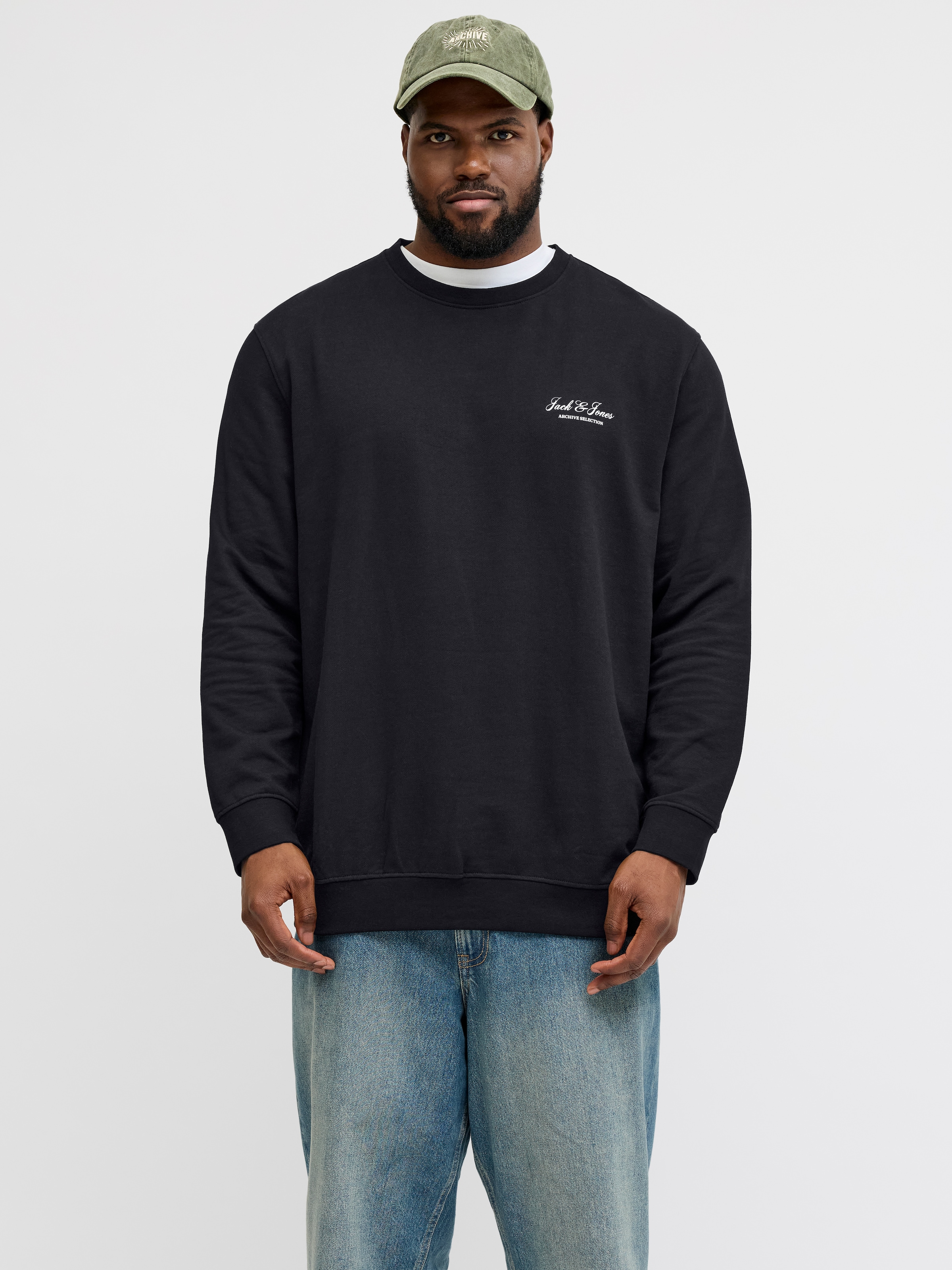 Jack & Jones PlusSize Sweatshirt »JJEARCHIVE GRAPHIC SWEAT CN NOOS PLS«, Baumwollmischung, relaxed fit
