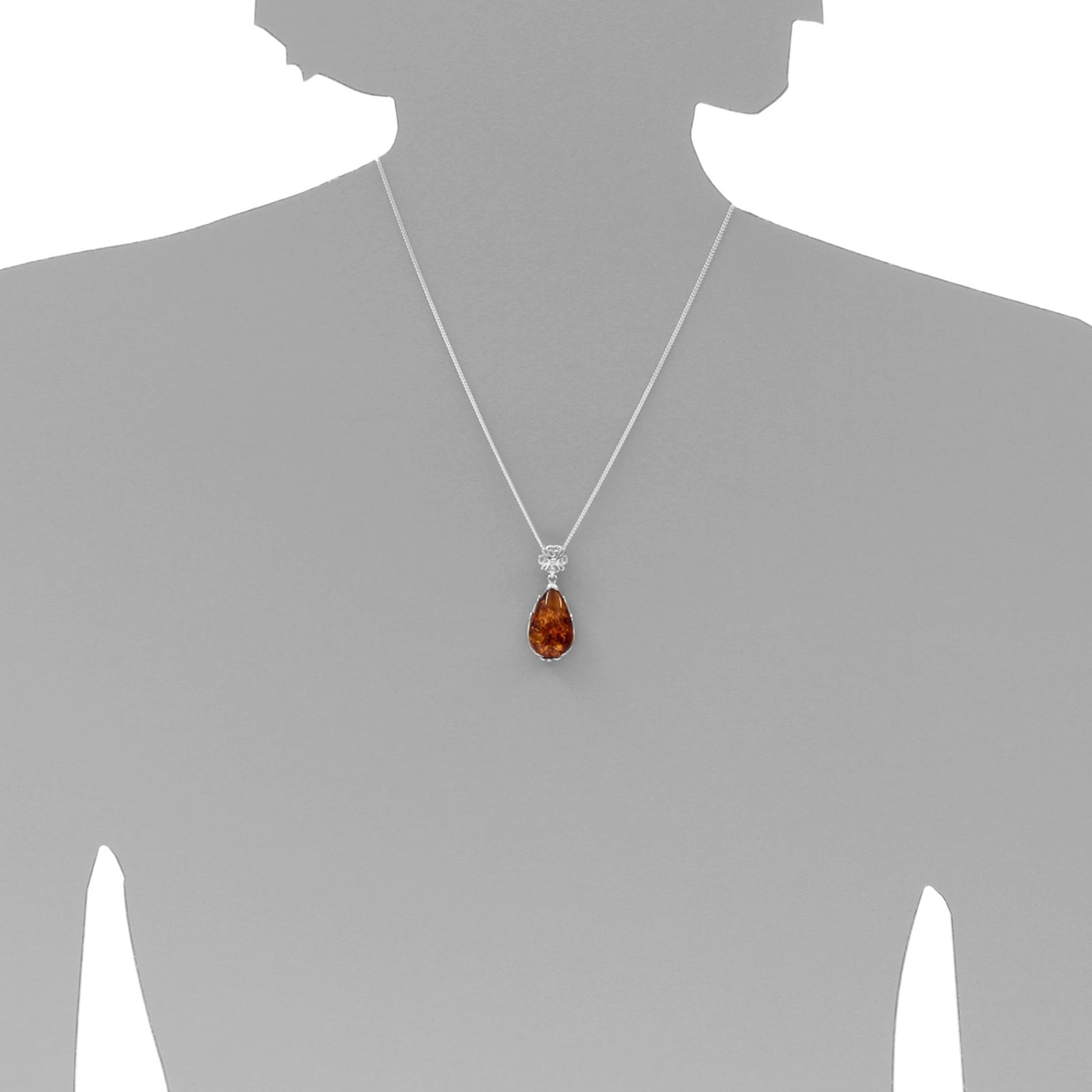 OSTSEE-SCHMUCK Kette mit Anhänger »- Vanessa - Silber 925/000 - Bernstein«