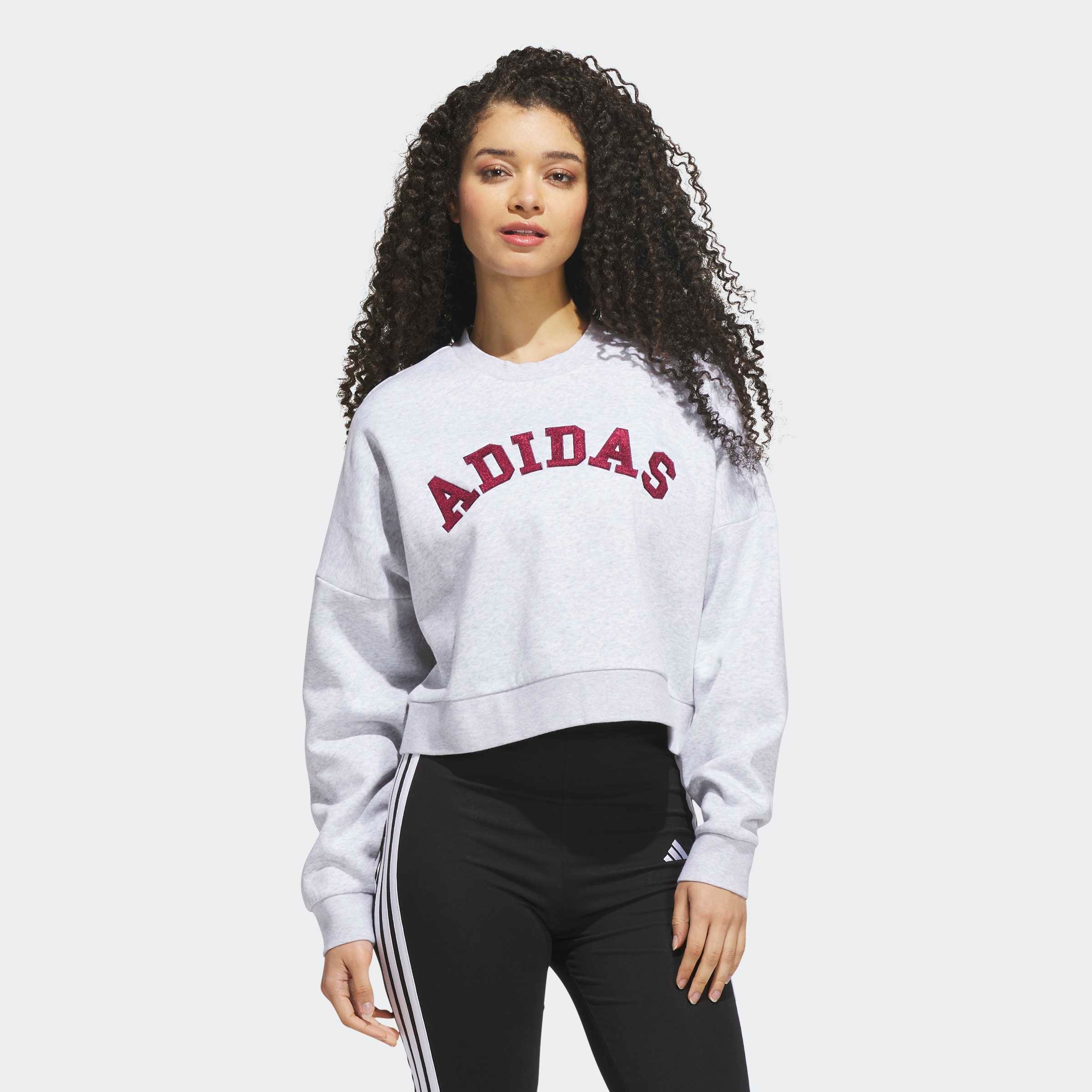 Damen Sweatshirt "CHENILLE LOGO GRAFIK", grau, Gr. M, ADIDAS SPORTSWEAR, Obermaterial: 55% Baumwolle, 36% Polyester, 9% Viskose, Sweatshirts