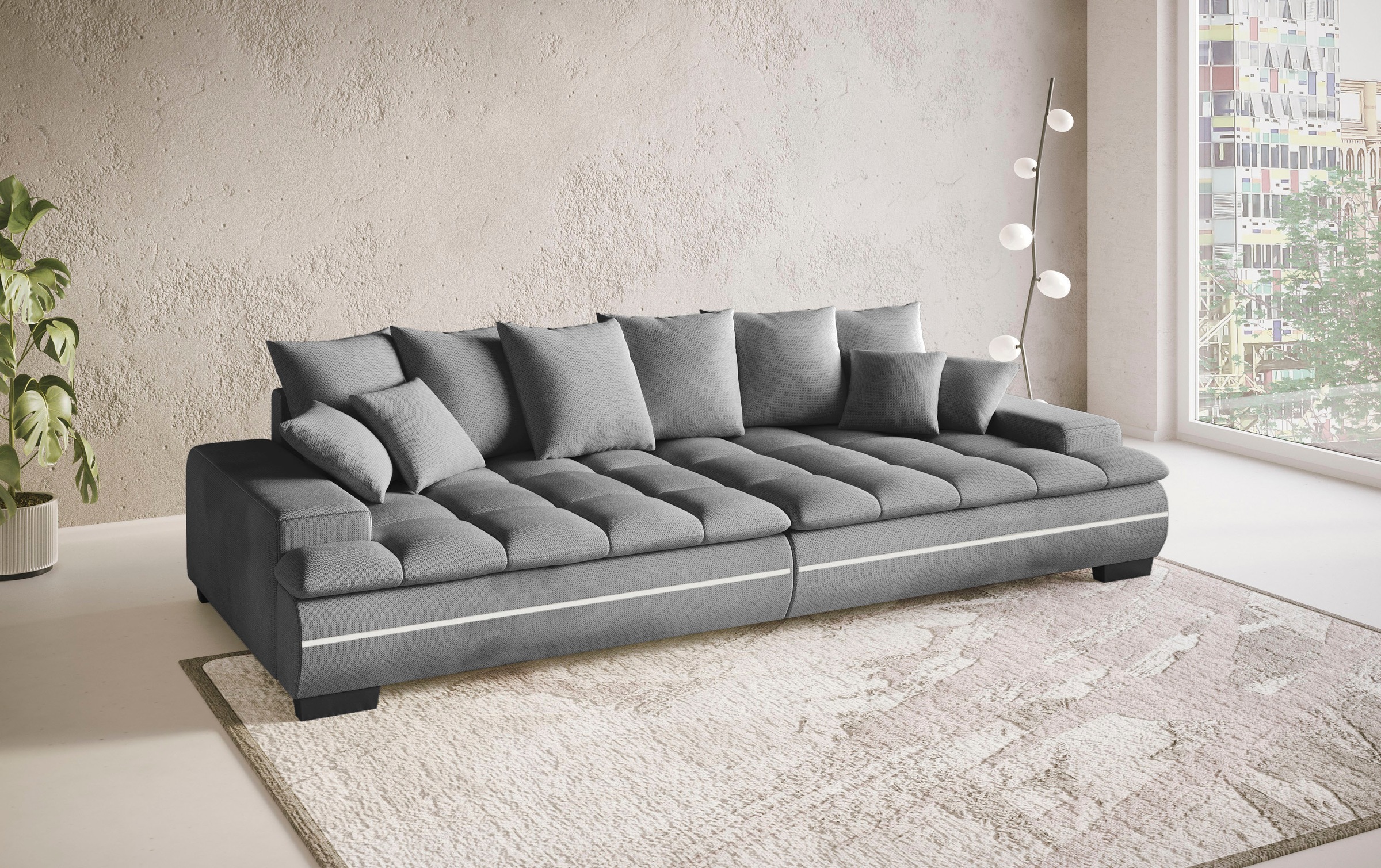 Mr. Couch Big-Sofa »Haiti II«, RGB-LED Beleuchtung, Kaltschaumpolsterung, bis 140 kg belastbar