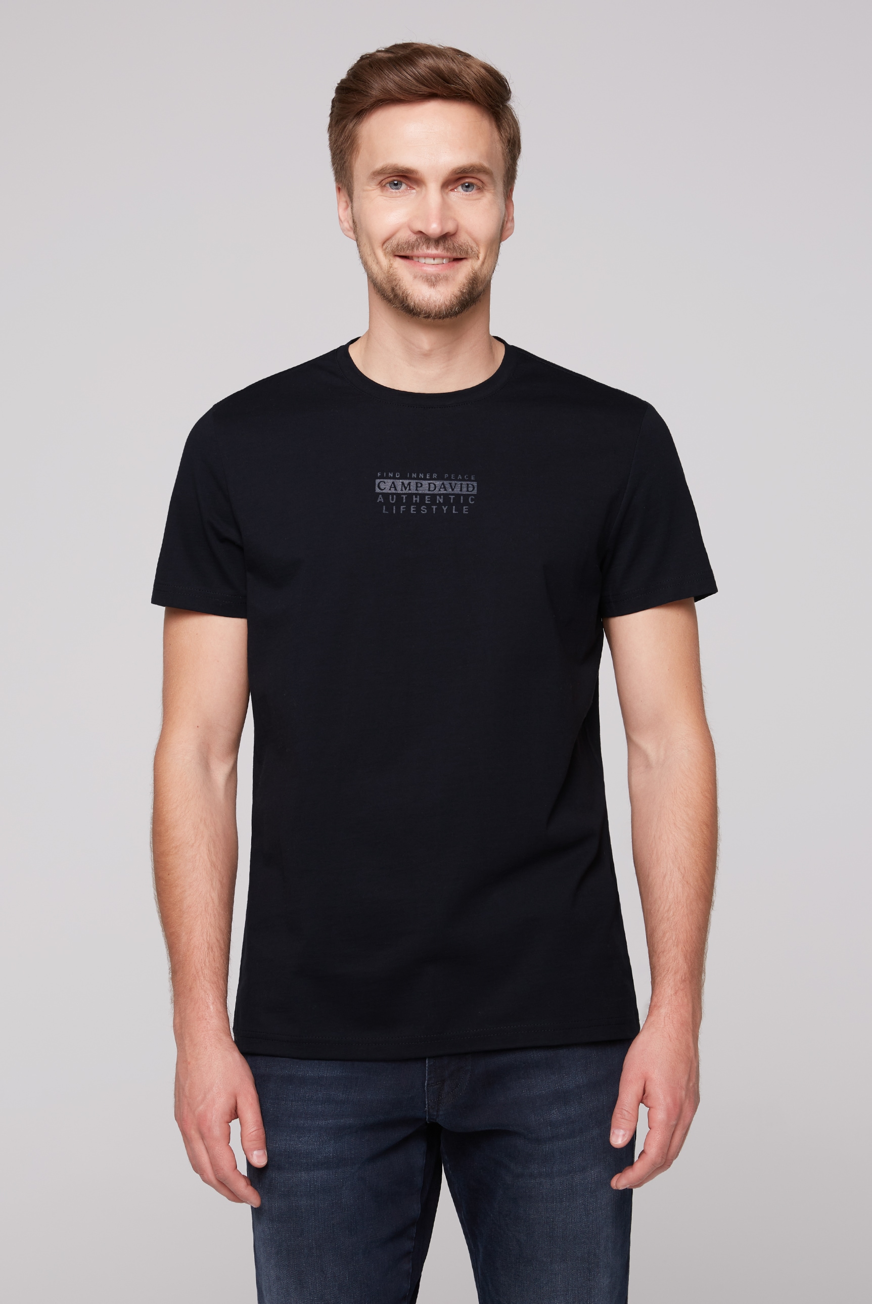 CAMP DAVID Rundhalsshirt, aus Baumwolle