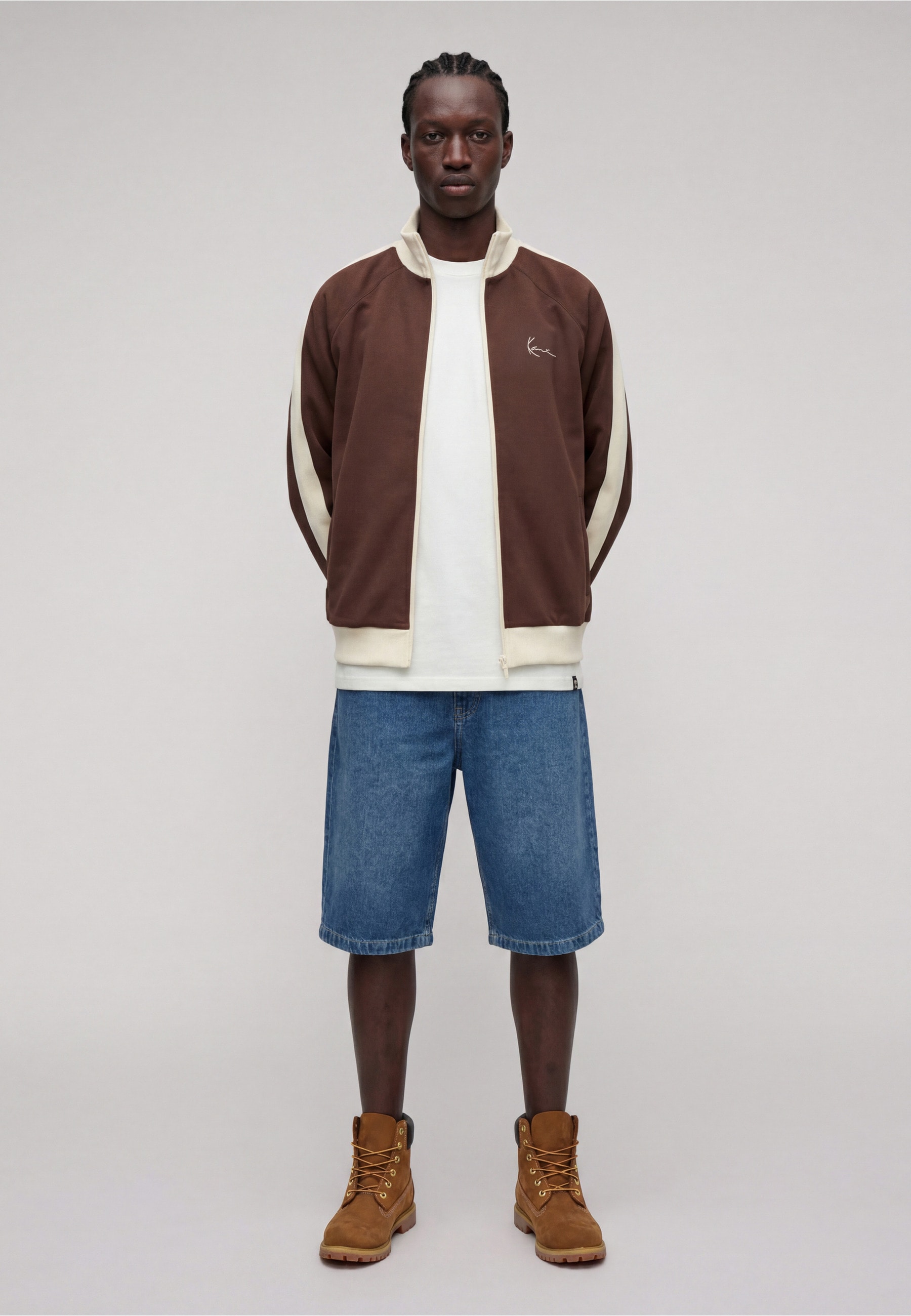 Karl Kani Outdoorjacke »Karl Kani Signature Sidestripe Pique Trackjacket« 1 Stk. tlg. ohne Kapuze