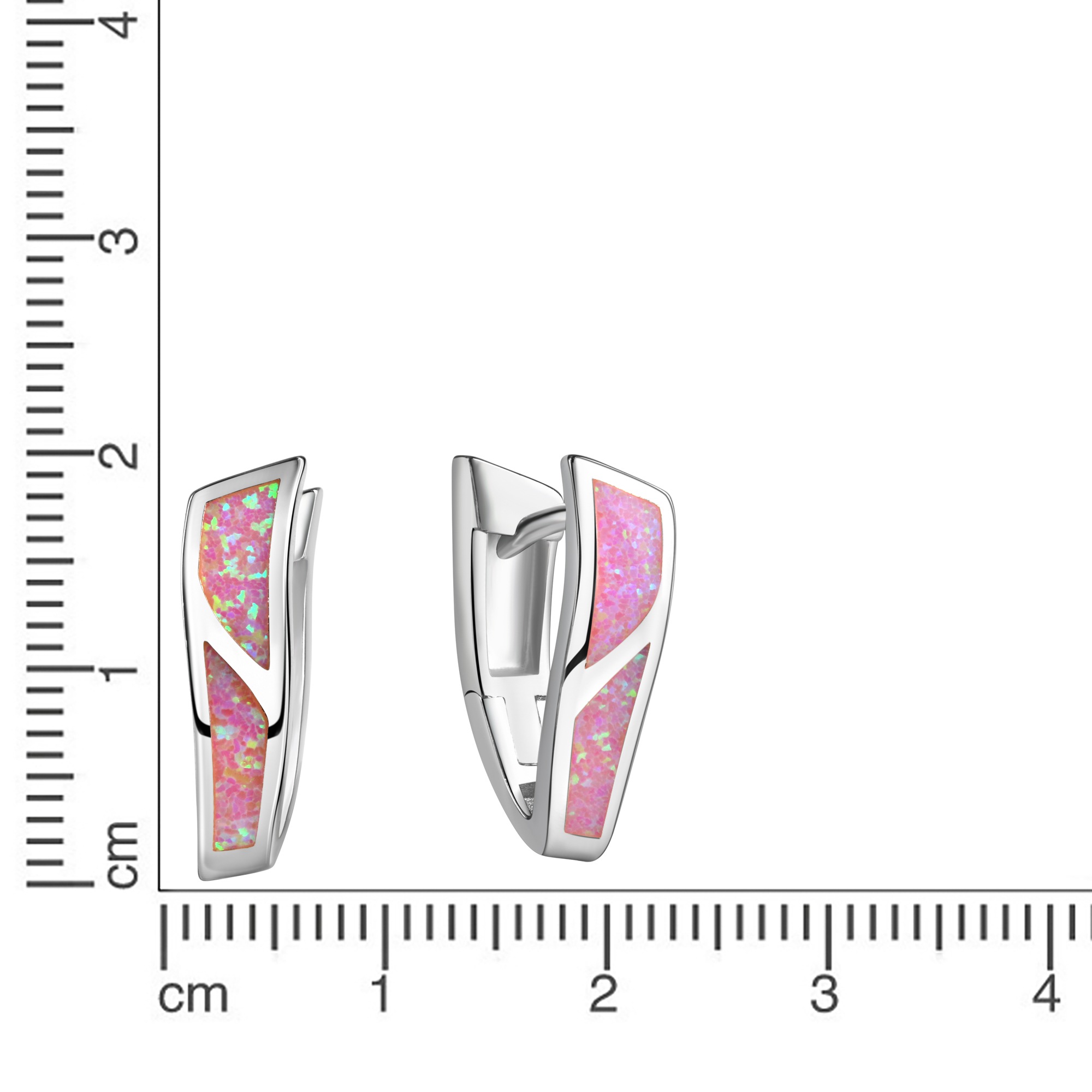 Vivance Paar Creolen »925-Sterling Silber rhodiniert synth. Opal pink«