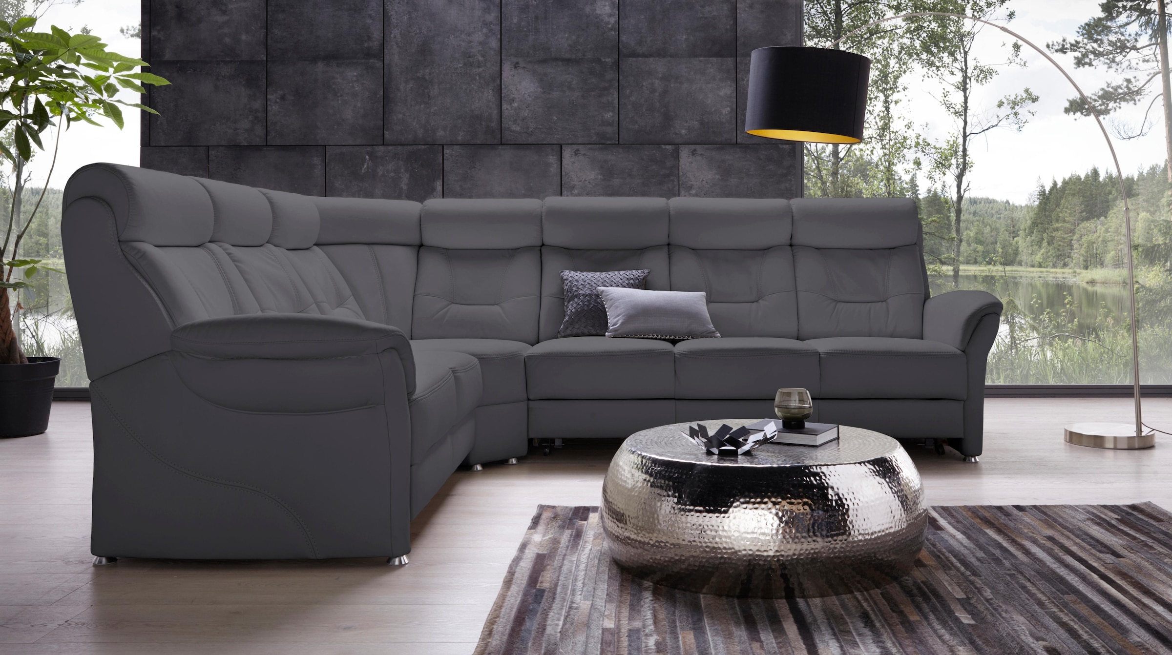 Places of Style Ecksofa »Sardinien L-Form«, mit Kopfteilverstellung, wahlweise mit Bettfunktion