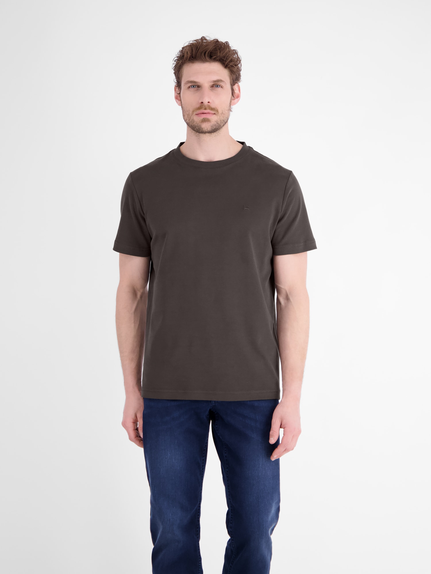 LERROS T-Shirt "Legeres T-Shirt mit Rundkragen aus reiner Baumwolle"