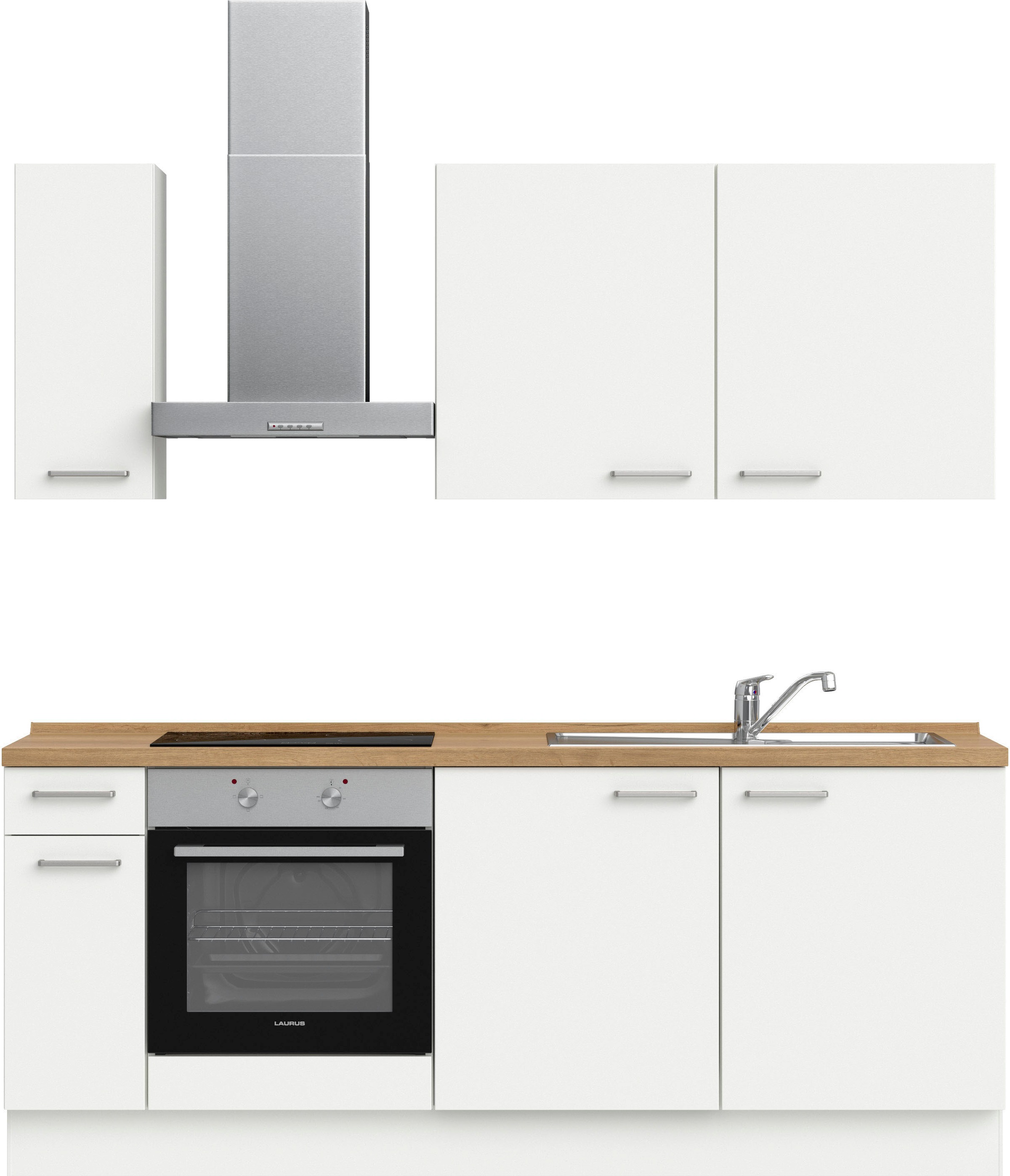 nobilia Küchenzeile ""Touch I", NEU: individuell anpassbar mit gratis Profi-Beratung" vormontiert, Breite 210 cm, Ausrichtung wählbar, wahlw. mit E-Geräten