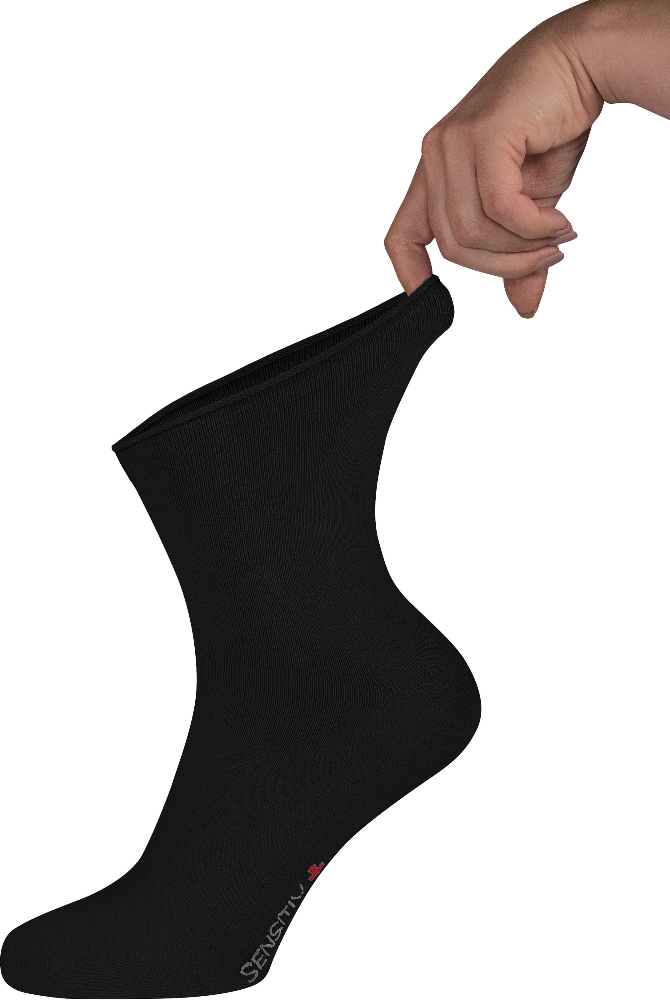 Thumbnail - Fußgut Gesundheitssocken ""Sensitiv Elegant Socken" feine Strickung, druckfreier Rollbund" 1 Stk. tlg. keine Druckstelle...