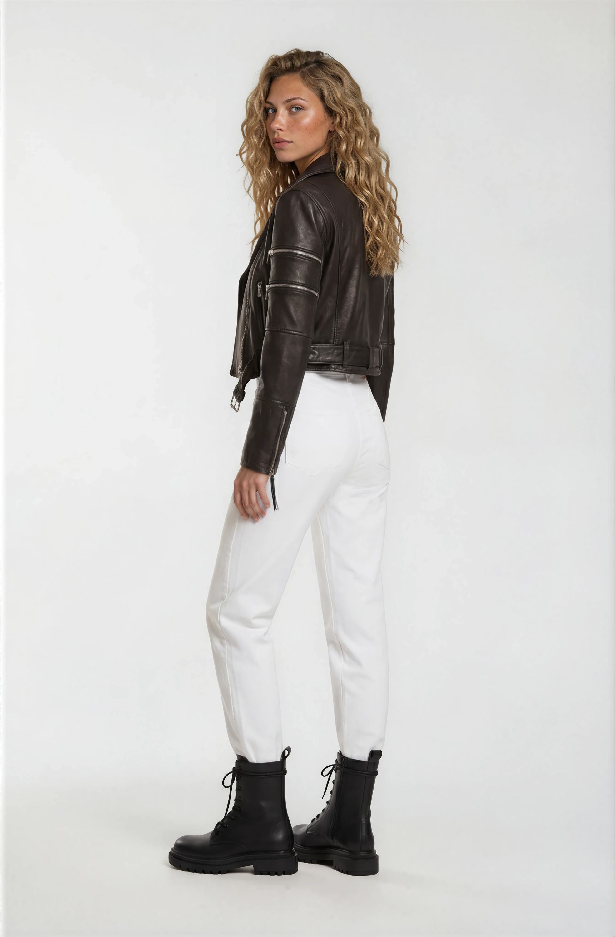 trueprodigy Lederjacke »Izzy mit Reißverschluss und Gürtel« ohne Kapuze