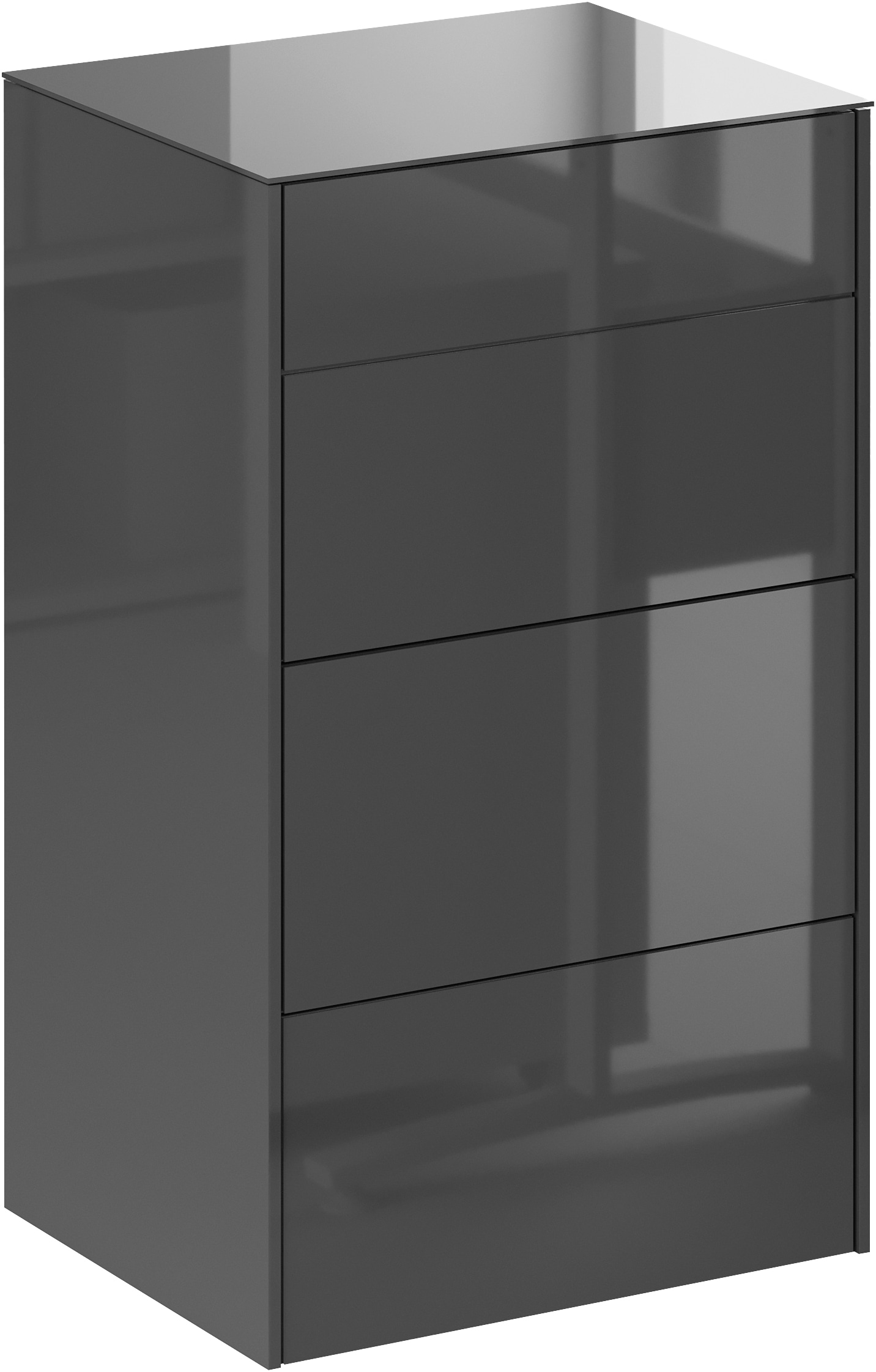 Mäusbacher Kommode Kommode BHT 52/89/42 cm, Push to open, Front+Oberplatte=Glas