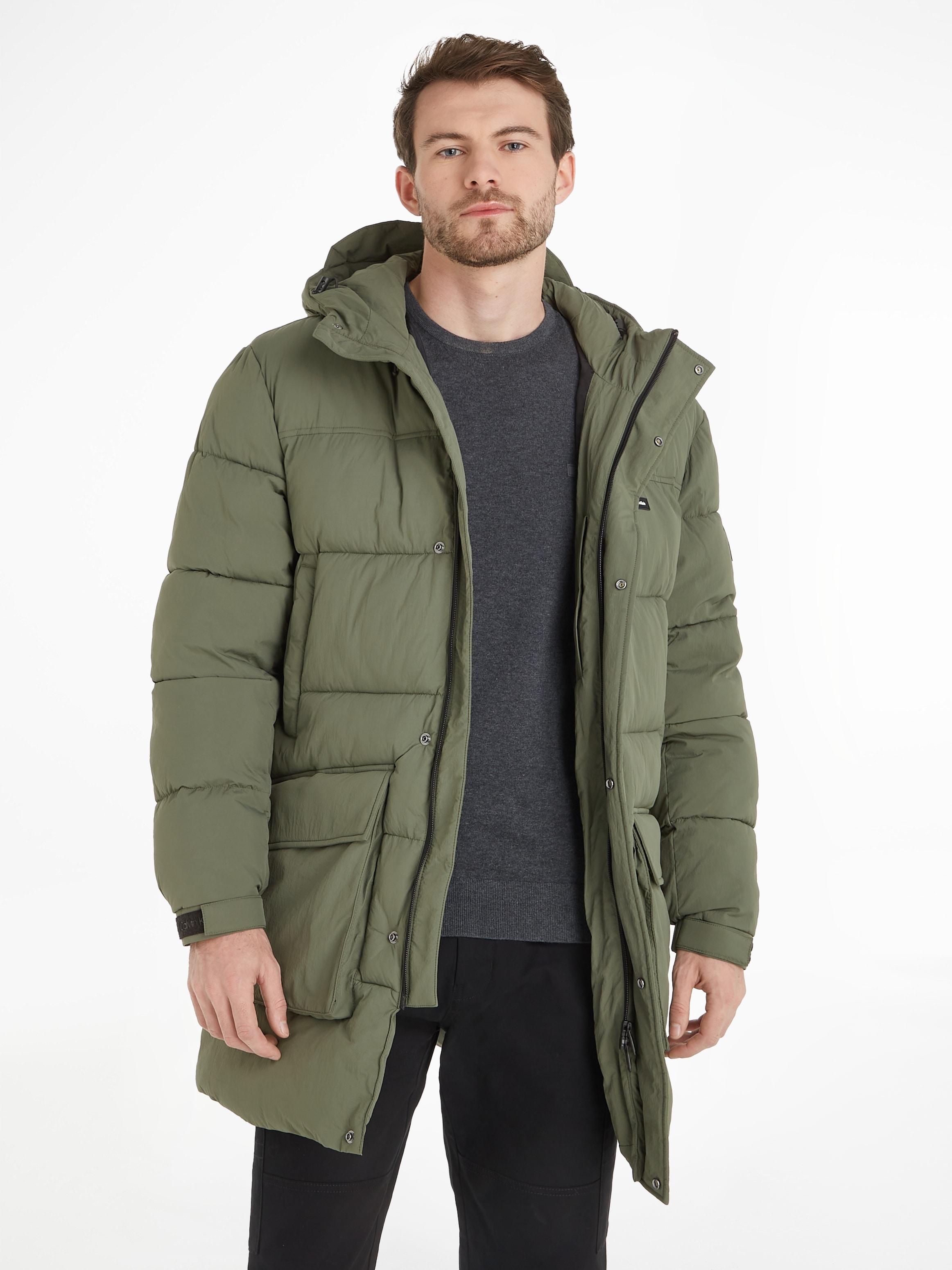 Calvin Klein Steppjacke "CRINKLE NYLON LONGLENGTH PUFFER", mit Kapuze, mit günstig online kaufen